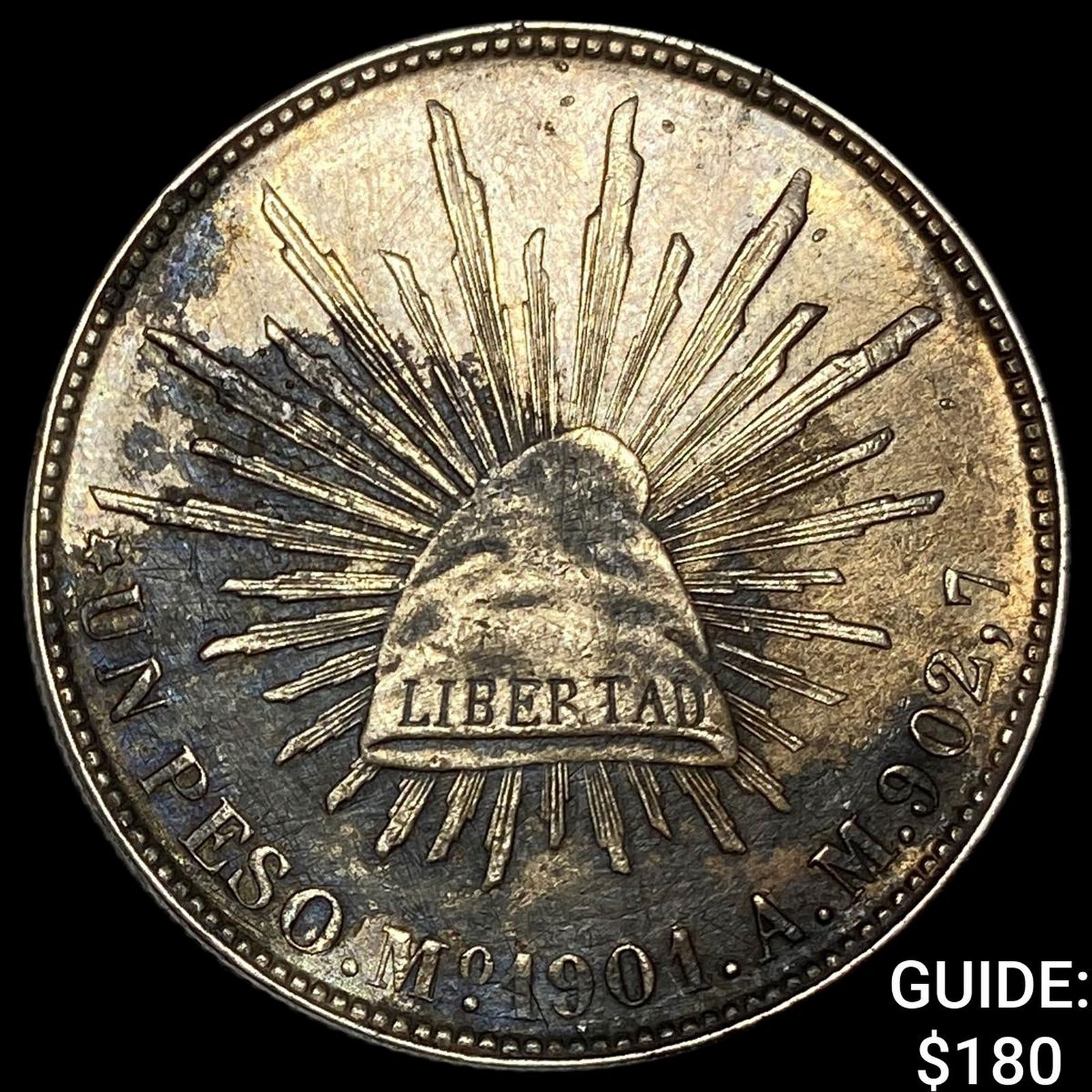 1901 Mexico Silver 1 Peso NEARLY UNCIRCULATED (1 of 2)