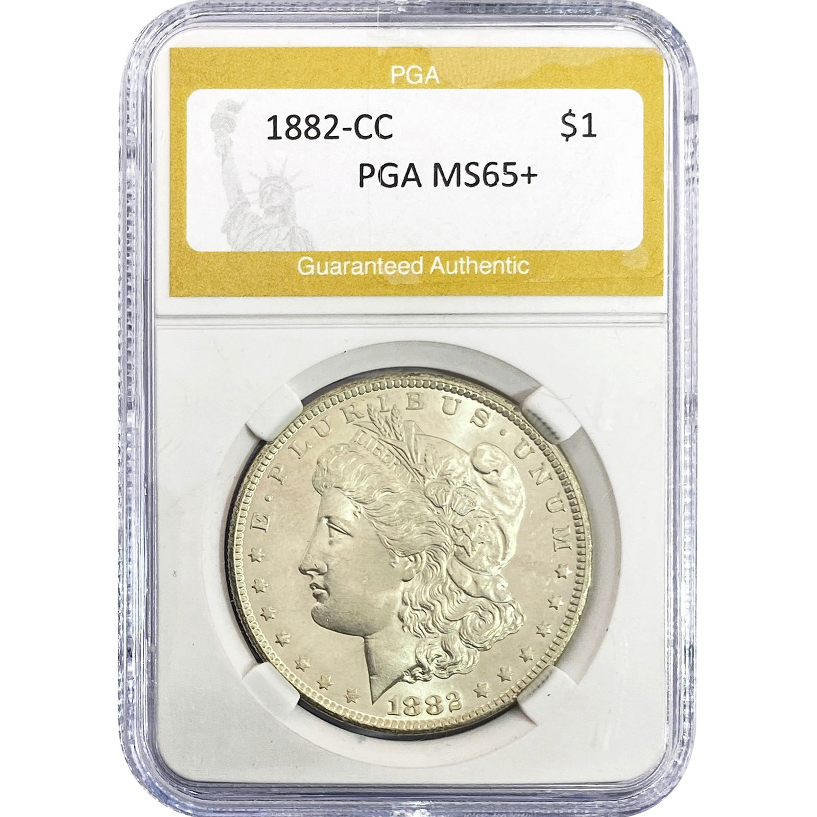 1882-CC Morgan Silver Dollar PGA MS65+: 1882-CC Morgan Silver Dollar PGA MS65+