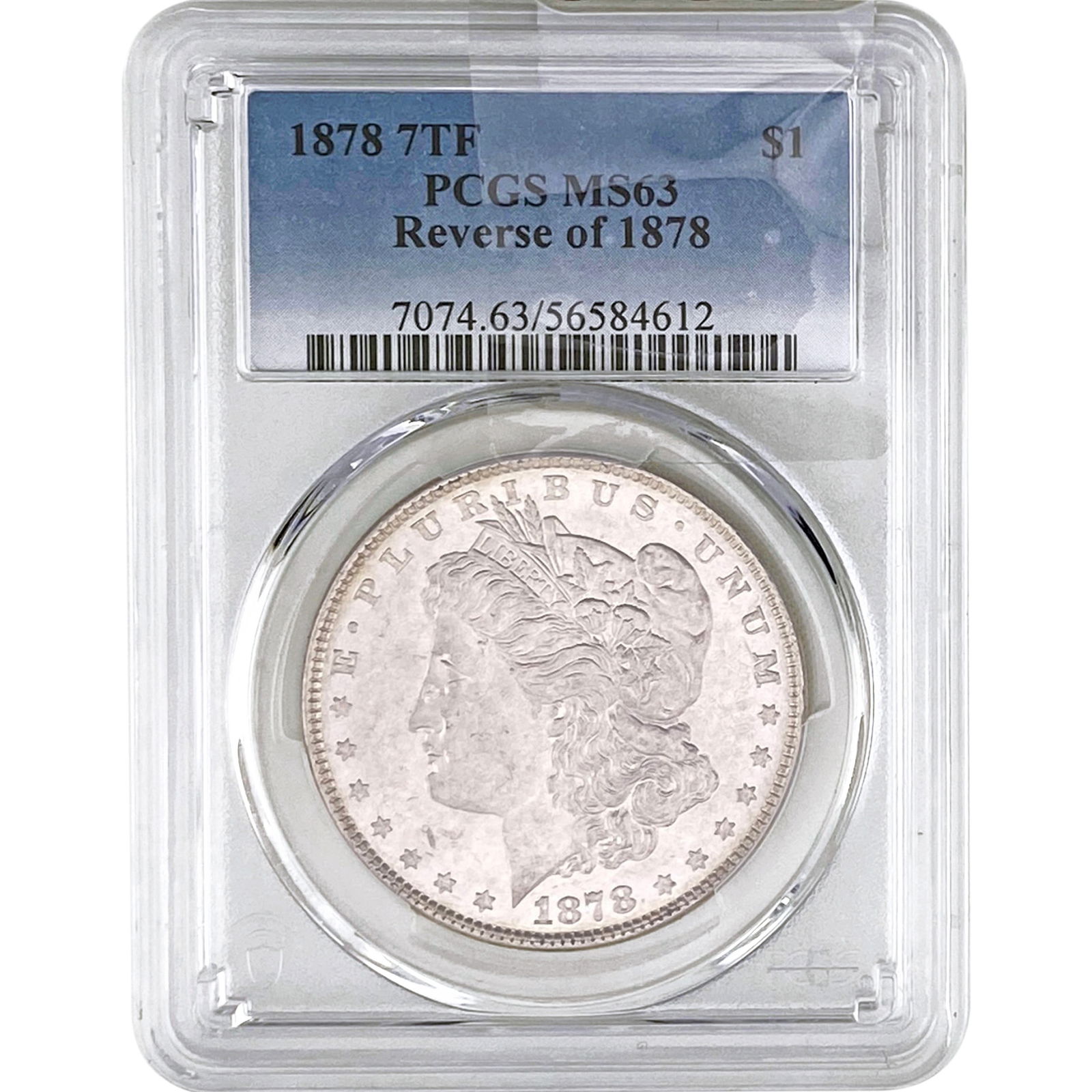 1878 7TF Morgan Silver Dollar PCGS MS63 Rev of 1878: 1878 7TF Morgan Silver Dollar PCGS MS63 Rev of 1878
