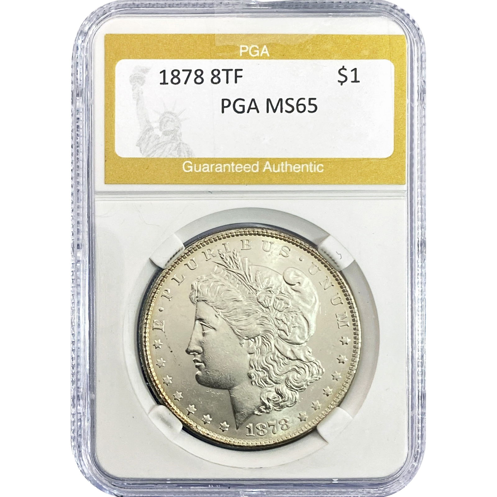 1878 8TF Morgan Silver Dollar PGA MS65: 1878 8TF Morgan Silver Dollar PGA MS65
