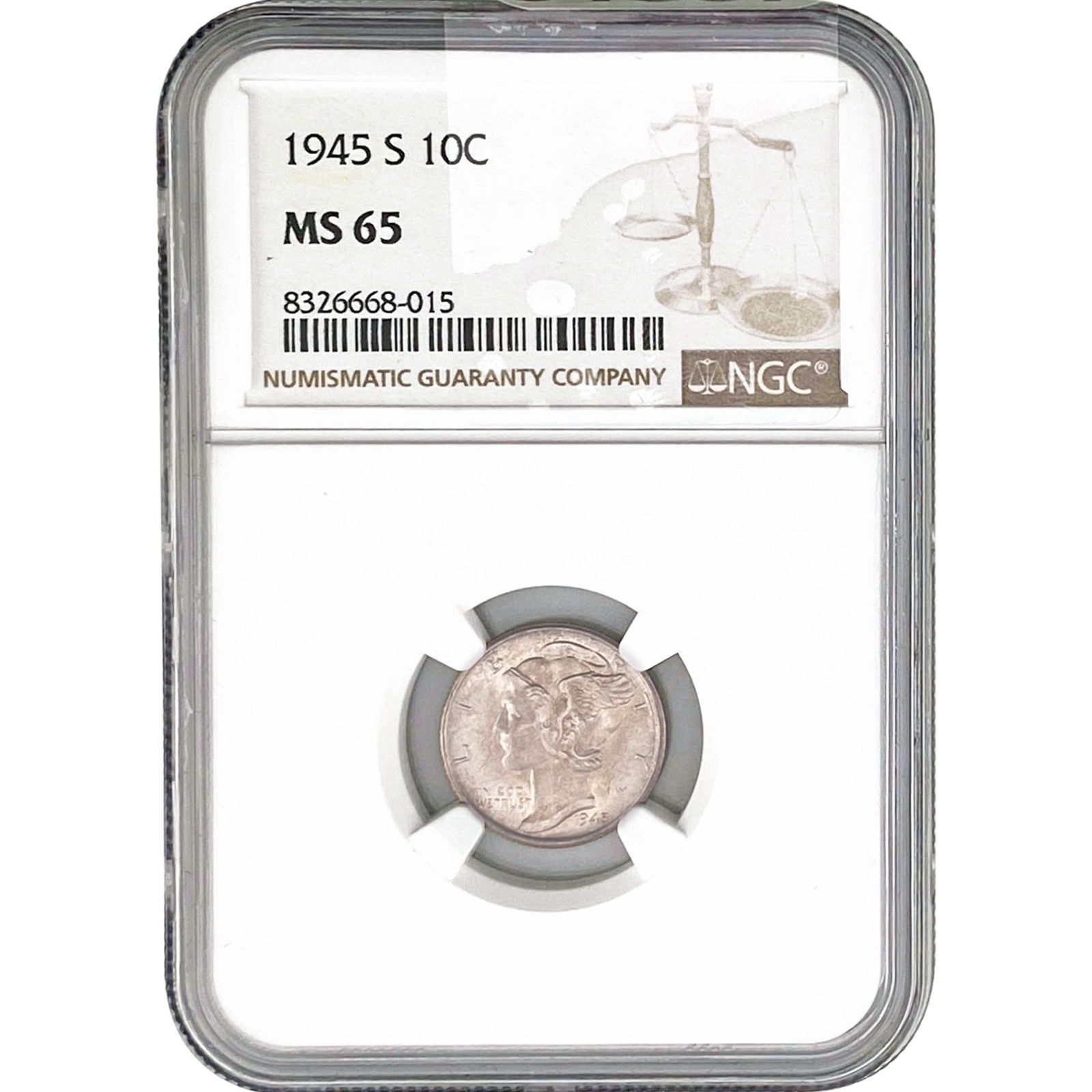 1945-S Mercury Silver Dime NGC MS65 (1 of 2)