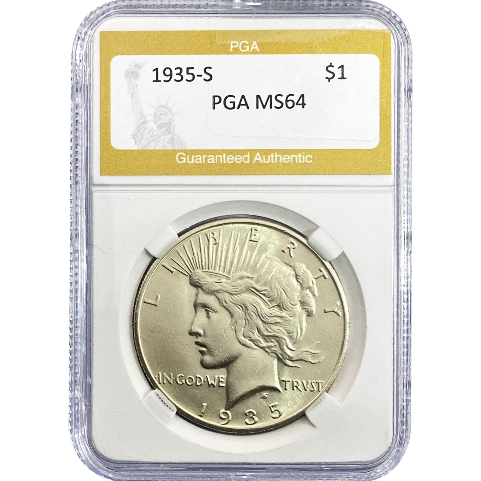 1935-S Silver Peace Dollar PGA MS64 (1 of 2)