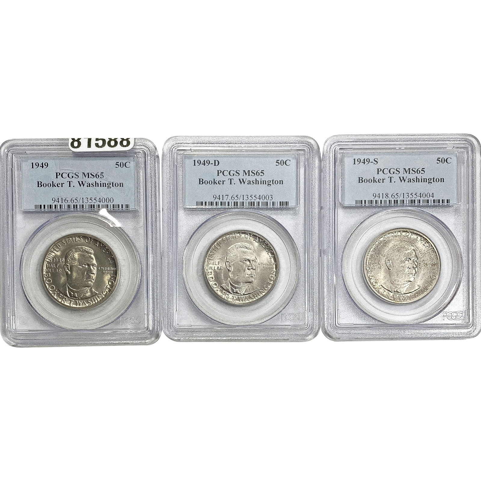 [3 Coins] 1949-D,S Booker T Half Dollar PCGS MS65 (1 of 2)