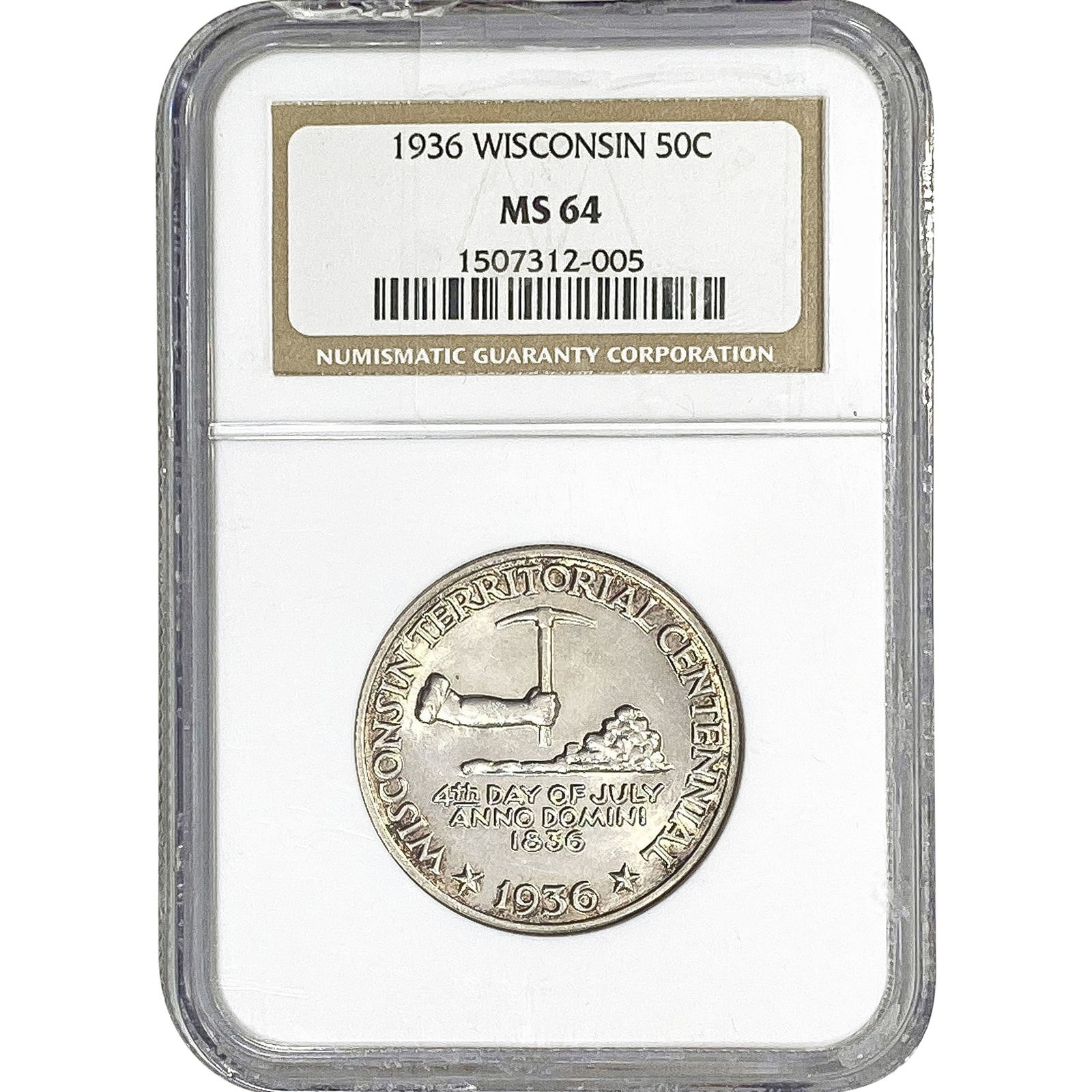 1936 Wisconsin Half Dollar NGC MS64 (1 of 2)