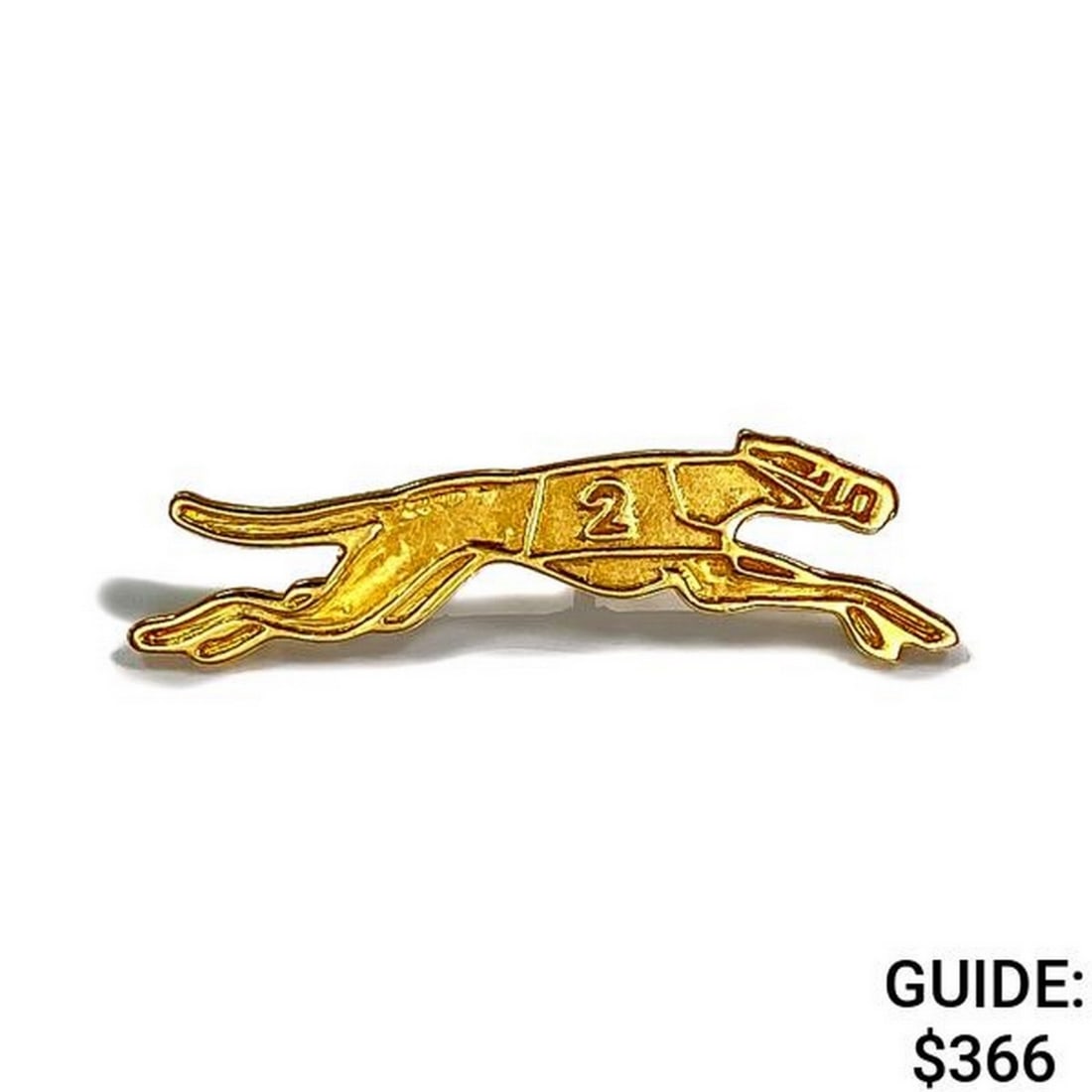 Vintage 14k Yellow Gold Greyhound Race Pin: Vintage 14k Yellow Gold Greyhound Race Pin