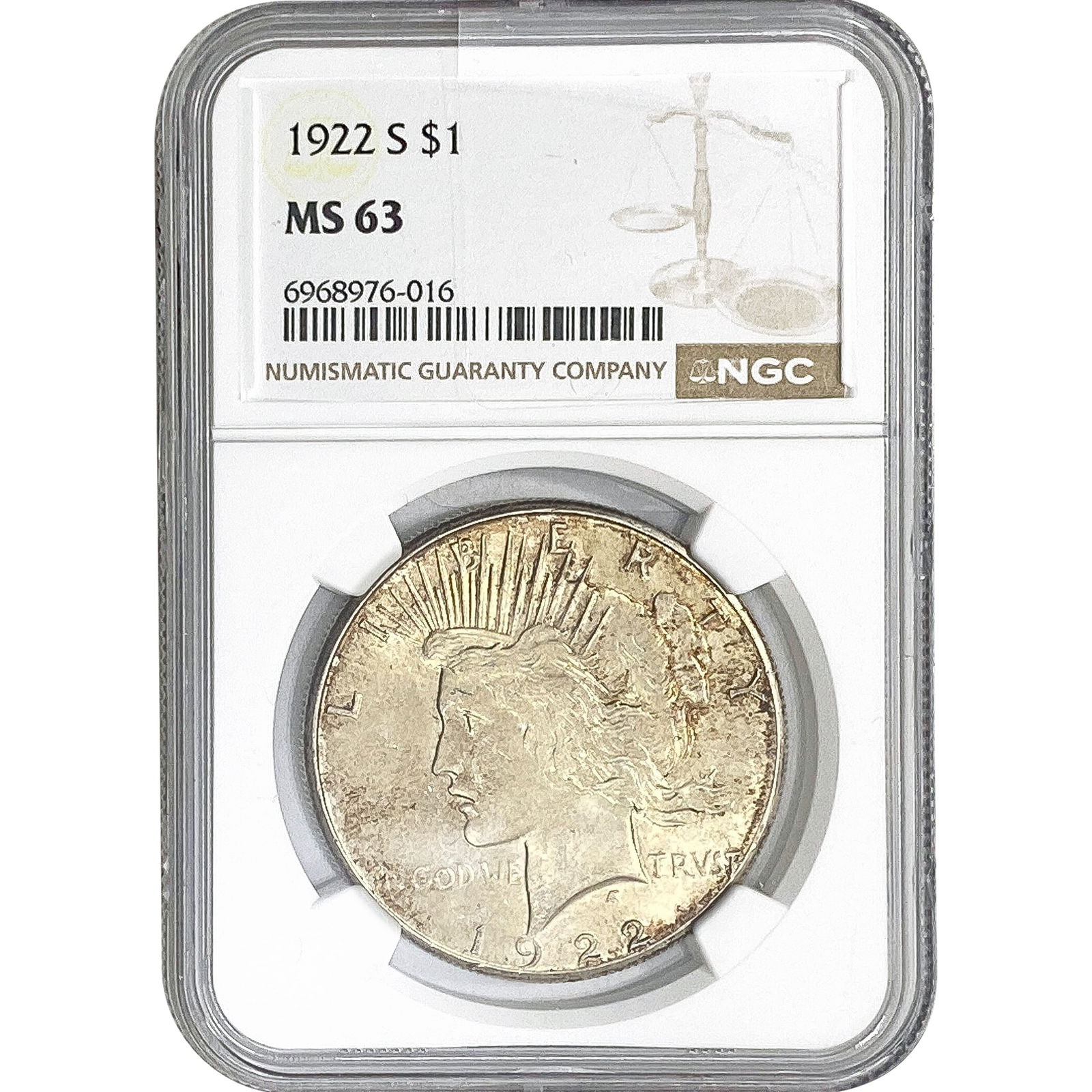 1922 Silver Peace Dollar NGC MS63 (1 of 2)