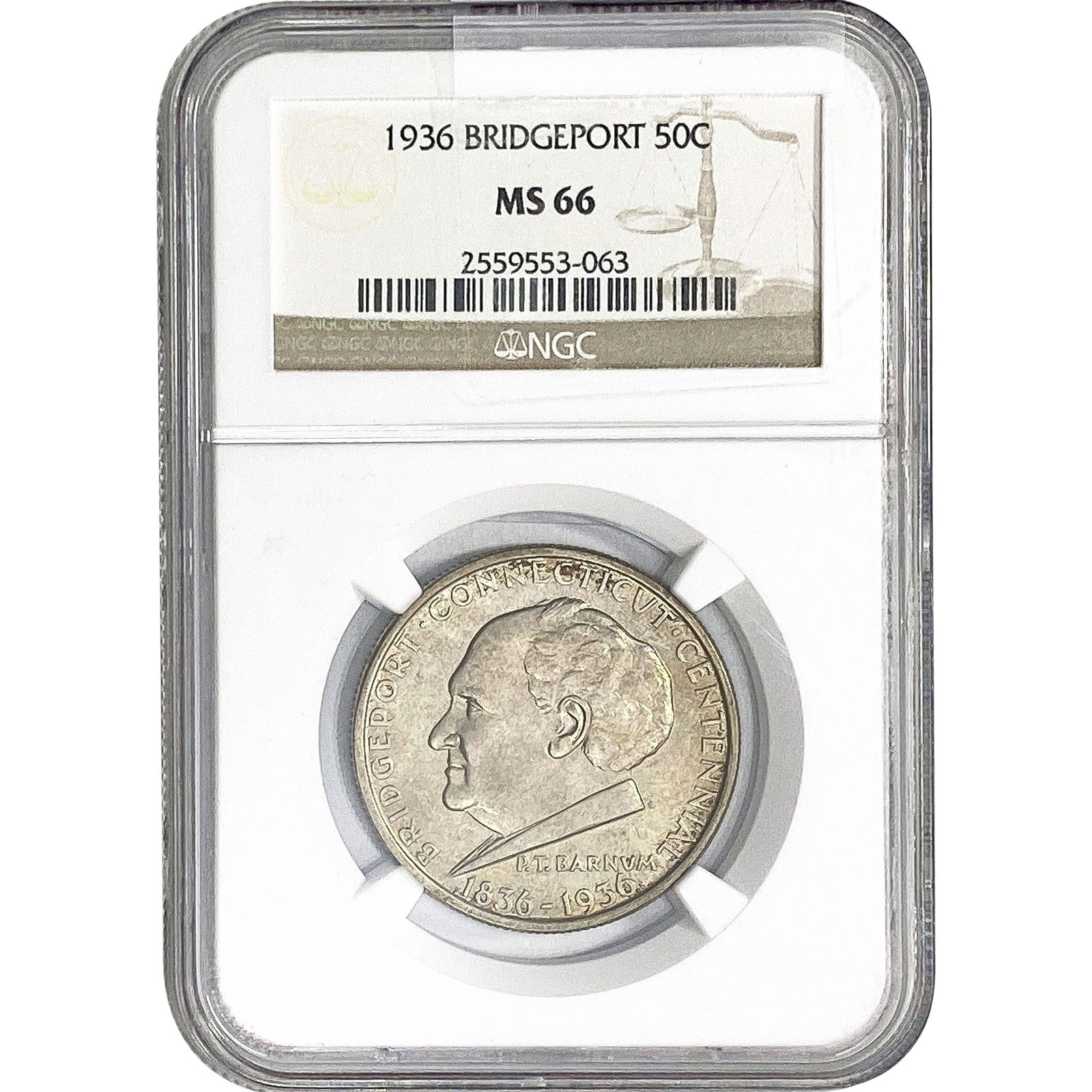 1936 Bridgeport Half Dollar NGC MS66 (1 of 2)