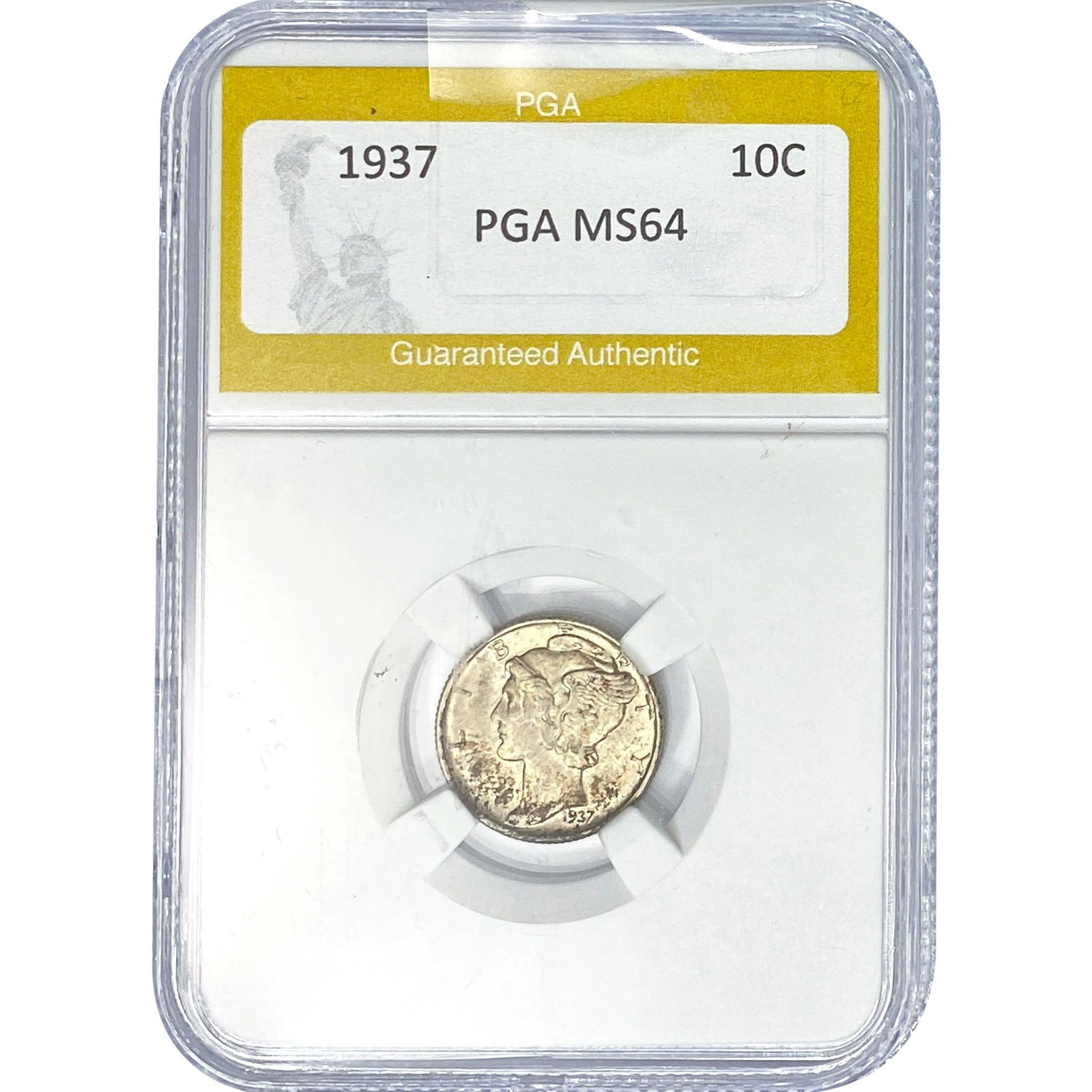 1937 Mercury Silver Dime PGA MS64: 1937 Mercury Silver Dime PGA MS64