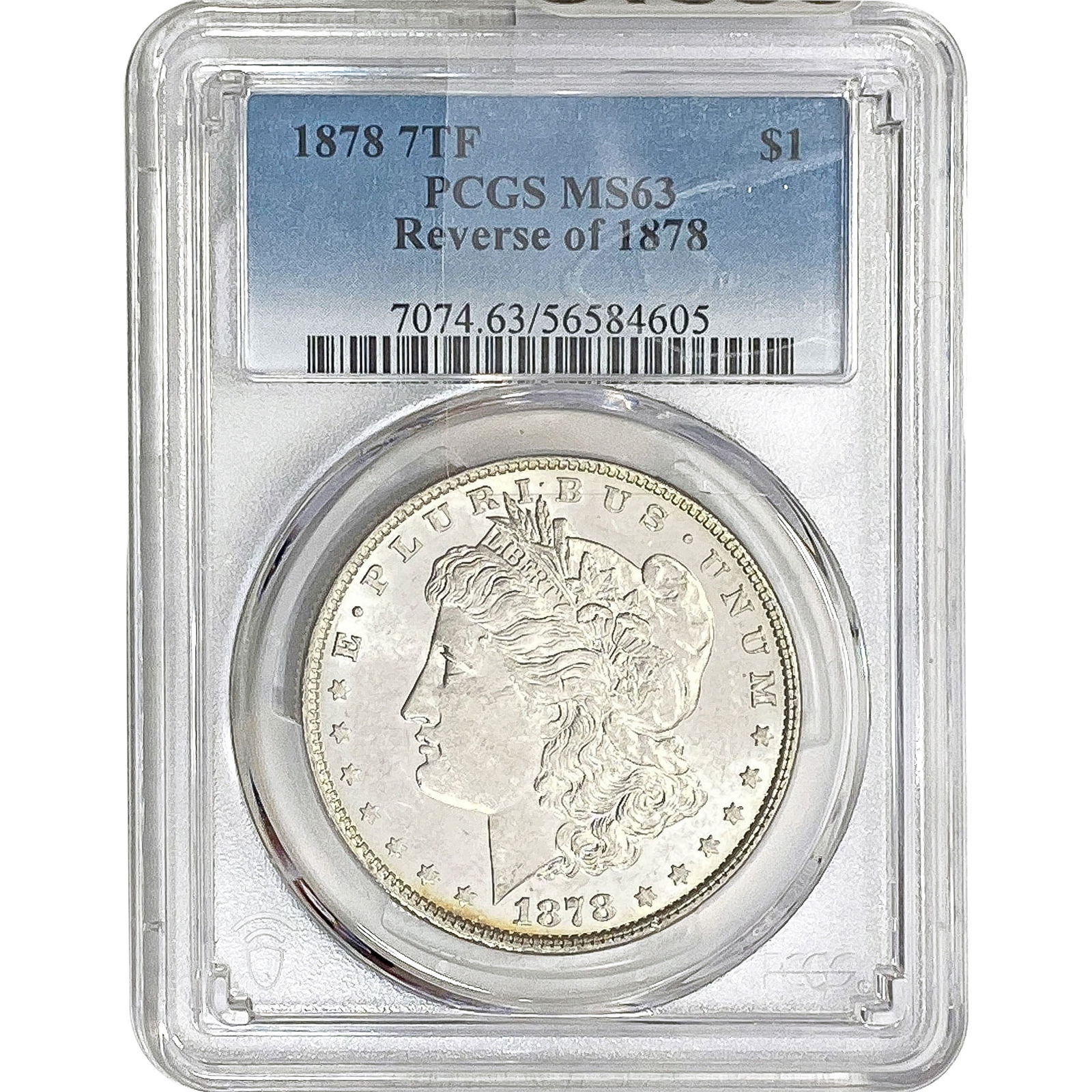 1878 7TF Morgan Silver Dollar PCGS MS63 Rev of 1878: 1878 7TF Morgan Silver Dollar PCGS MS63 Rev of 1878