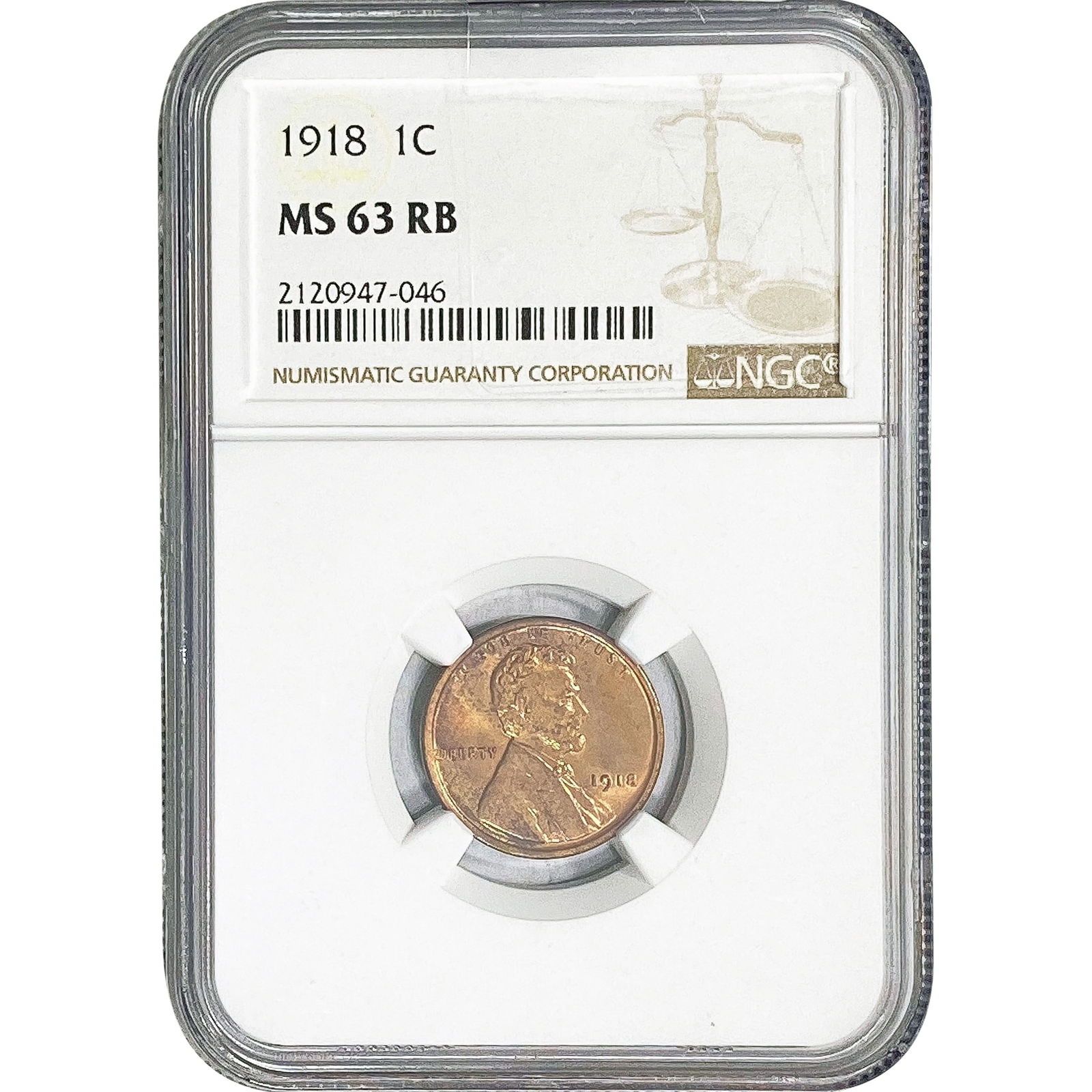 1918 Wheat Cent NGC MS63 RB (1 of 2)