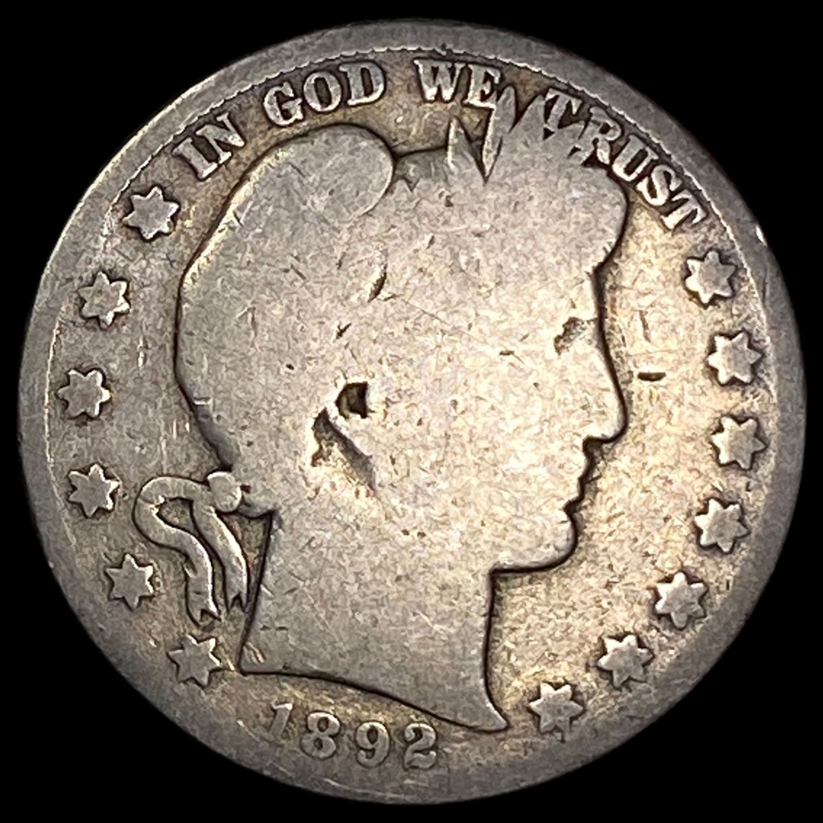 1892 Silver Barber Half Dollar NICELY CIRCULATED (1 of 2)