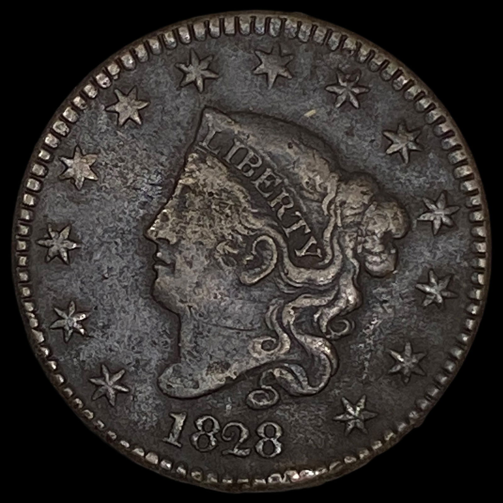 1828 Copper Large Cent NEARLY UNCIRCULATED (1 of 2)
