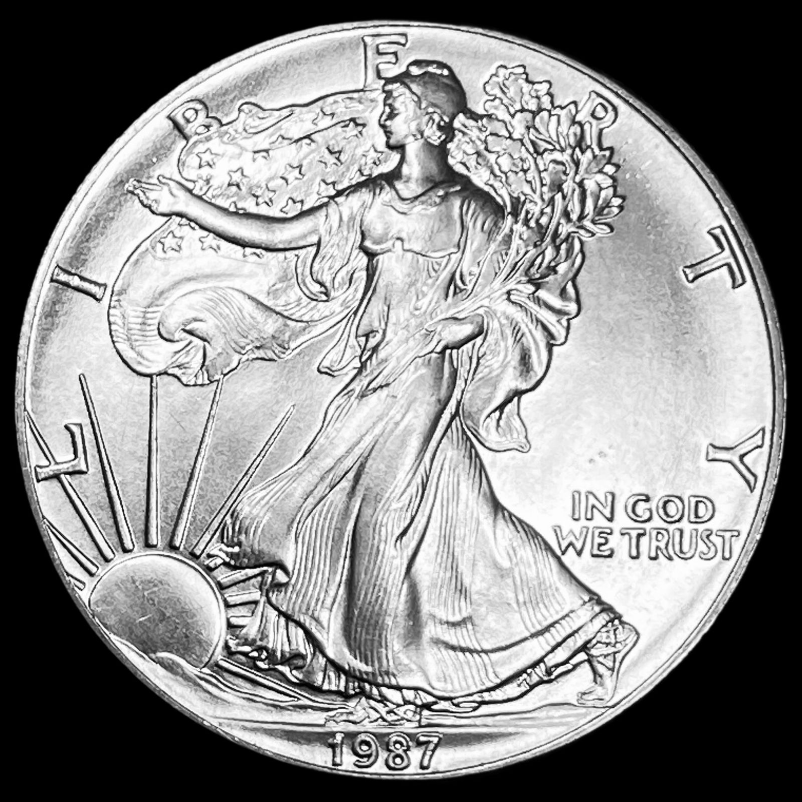 1987 1 oz Silver American Eagle $1 SUPERB GEM BU (1 of 2)