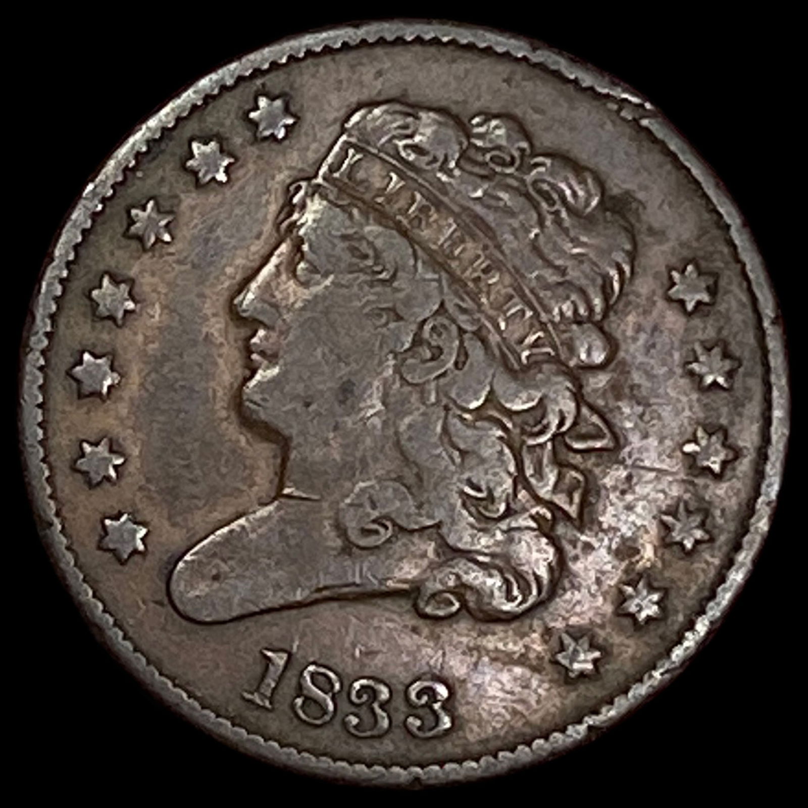 1833 Copper Half Cent CHOICE AU (1 of 2)