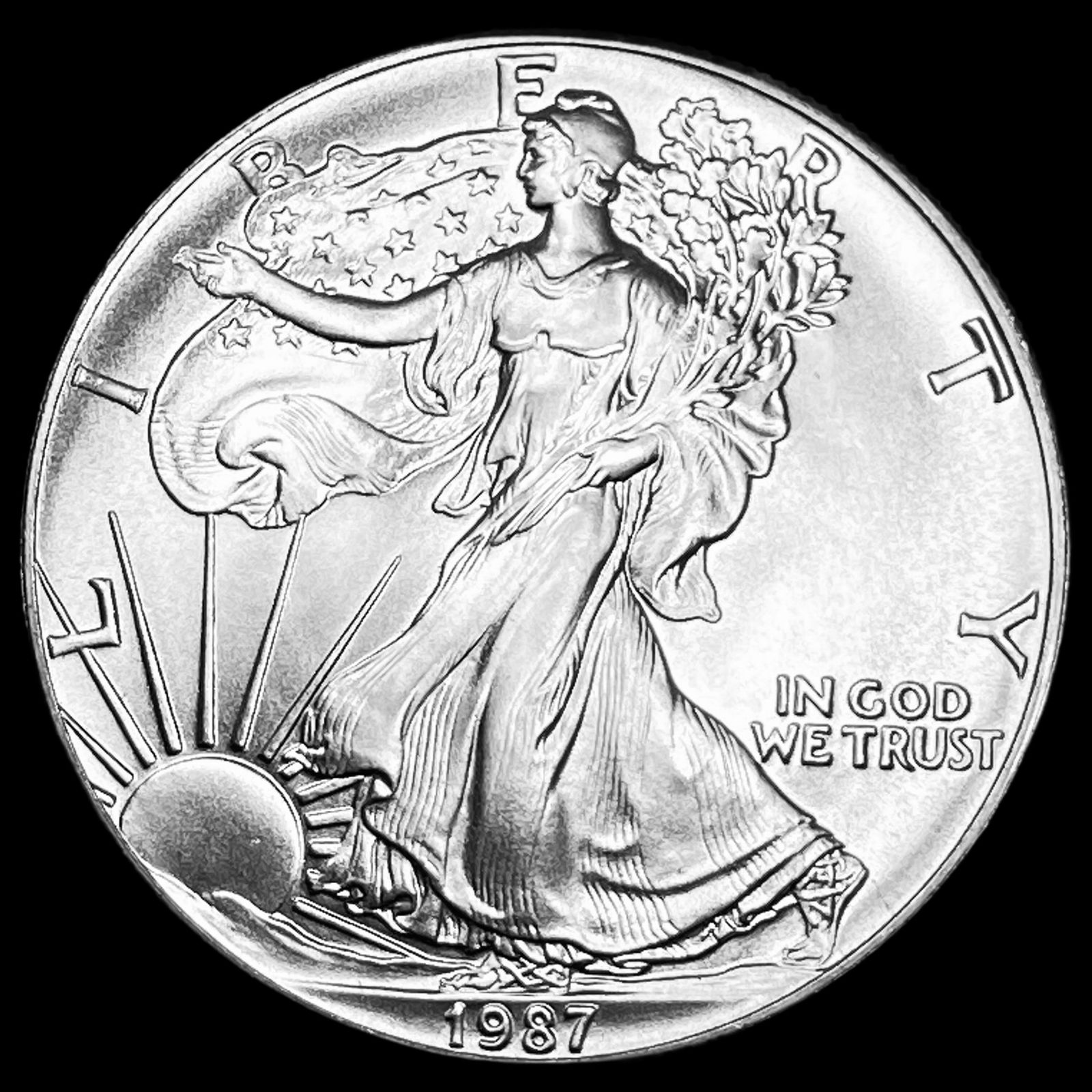 1987 Silver 1 oz American Eagle $1 SUPERB GEM BU (1 of 2)