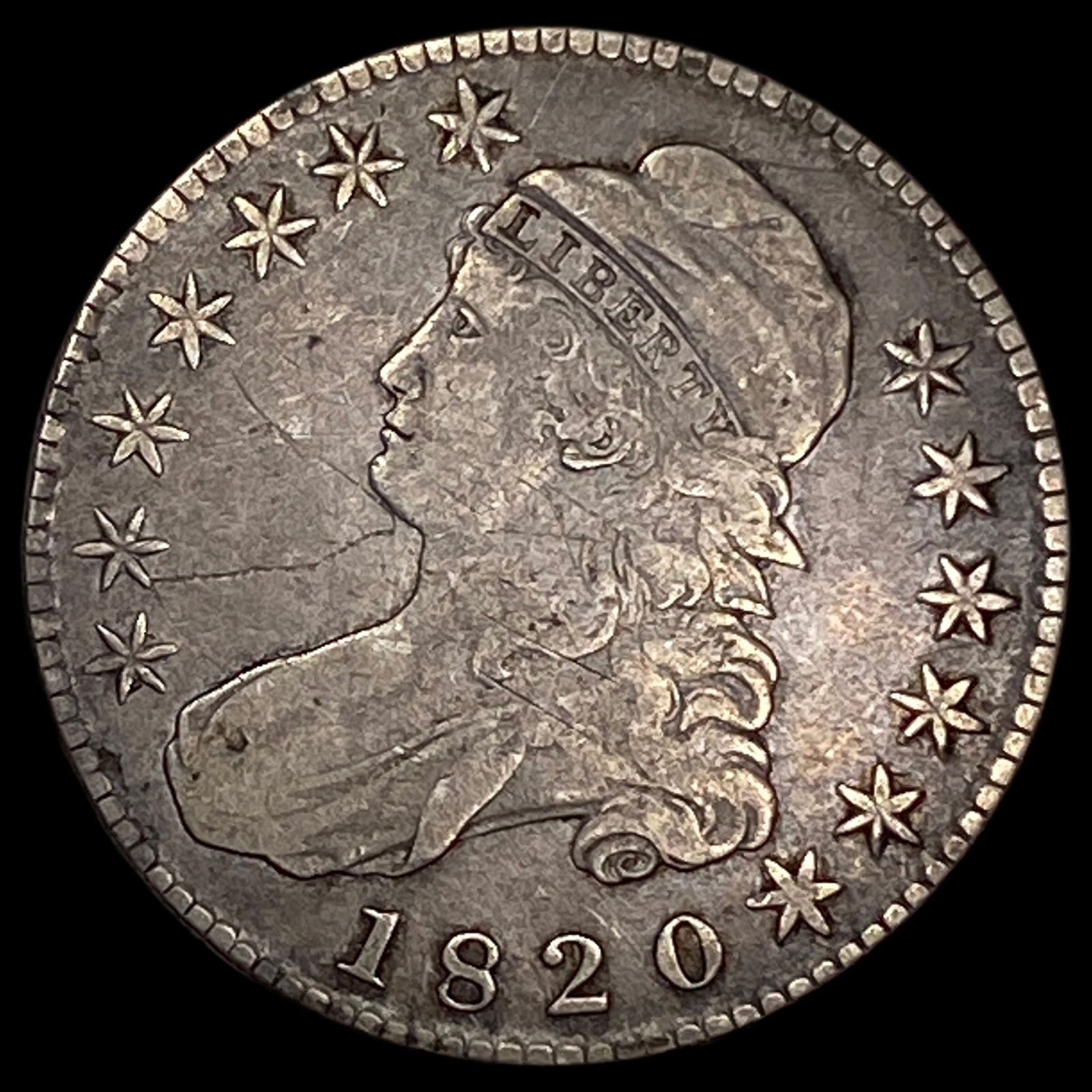 1820 Capped Bust Half Dollar ABOUT UNCIRCULATED (1 of 2)