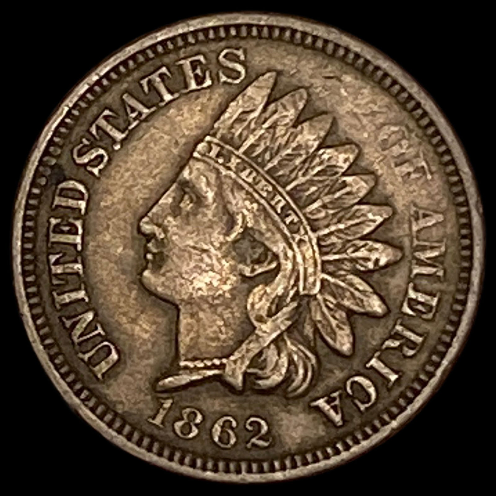 1862 Copper-Nickel Indian Head Cent NEARLY UNCIRCULATED (1 of 2)