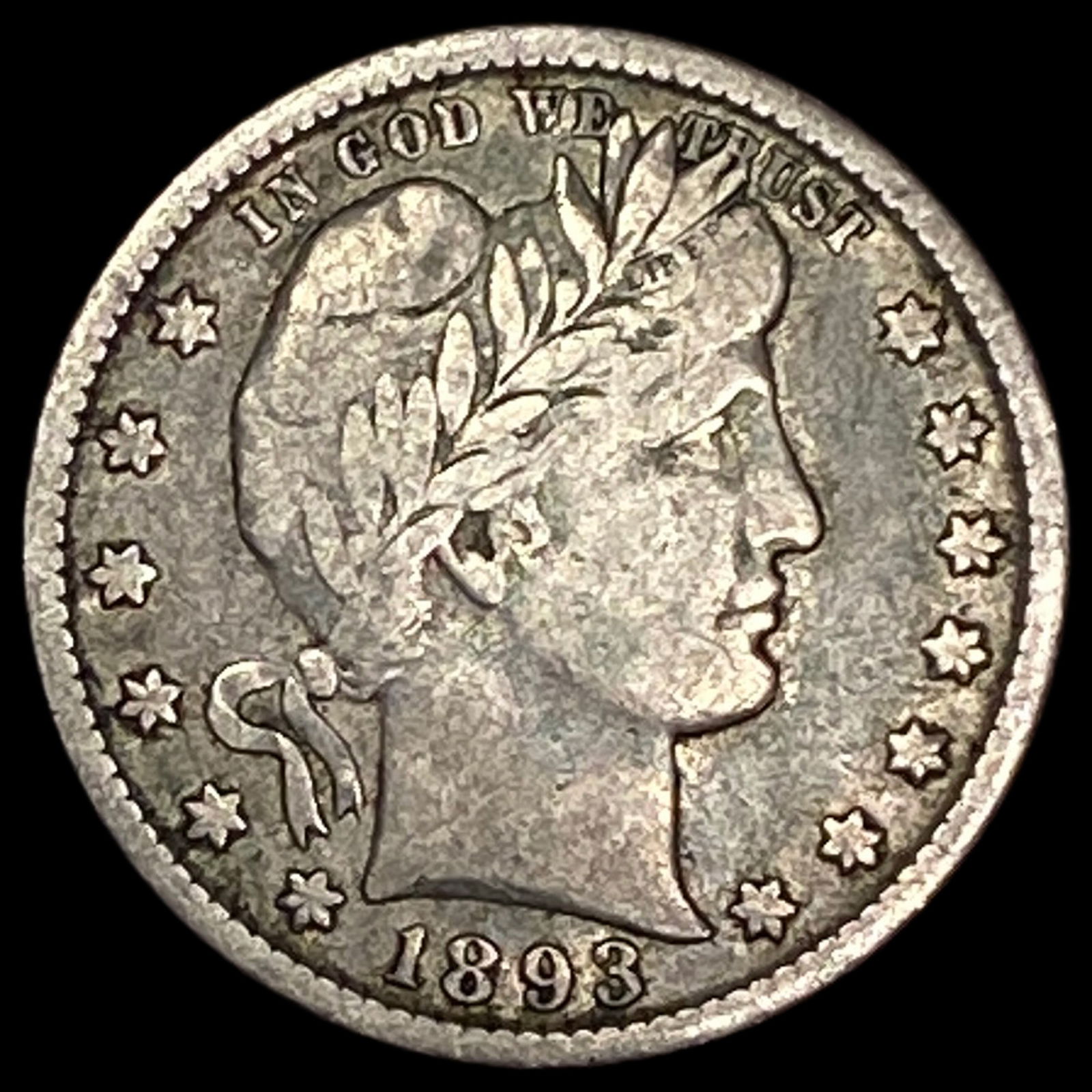 1893-O Silver Barber Quarter LIGHTLY CIRCULATED (1 of 2)