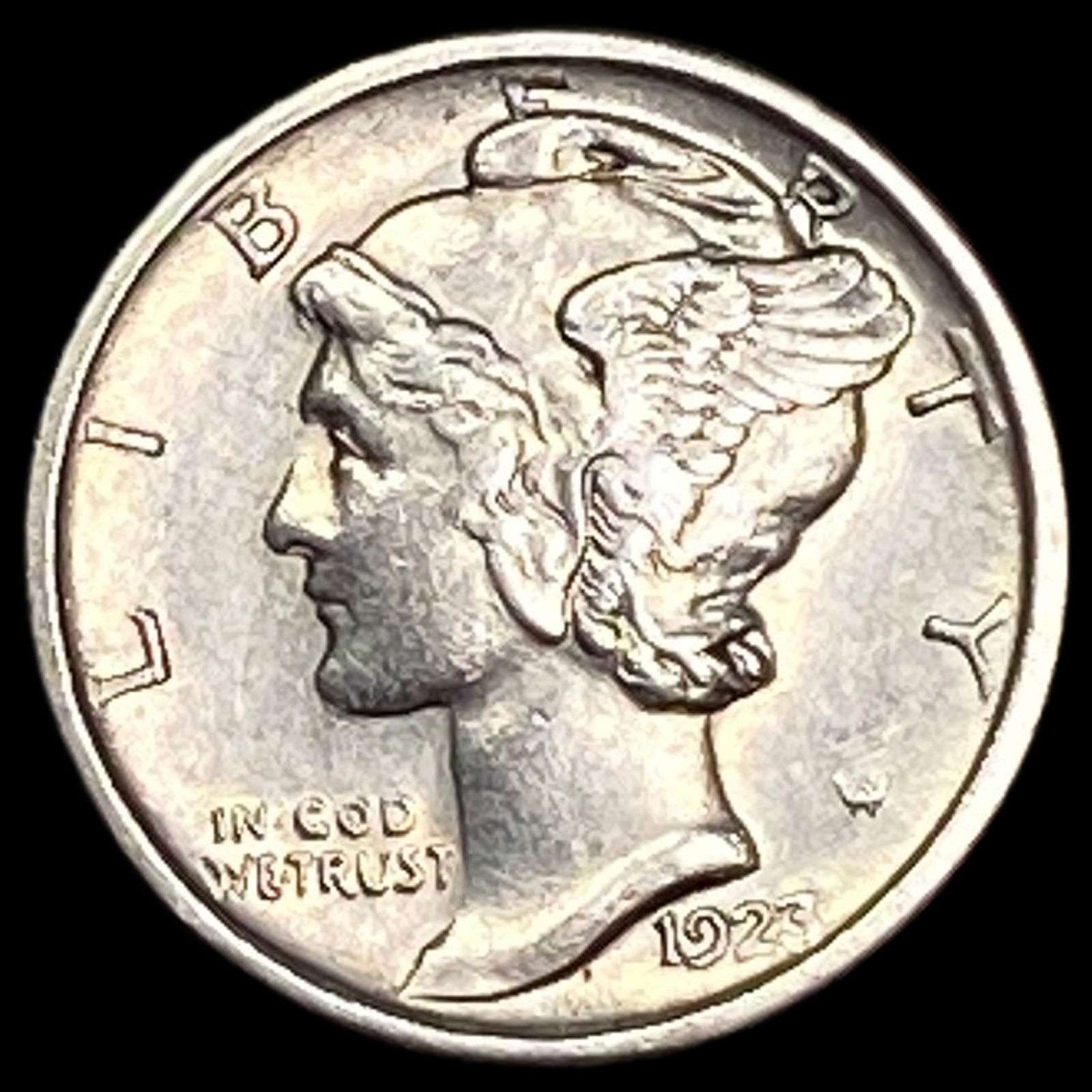 1923-S Silver Mercury Dime CLOSELY UNCIRCULATED (1 of 2)