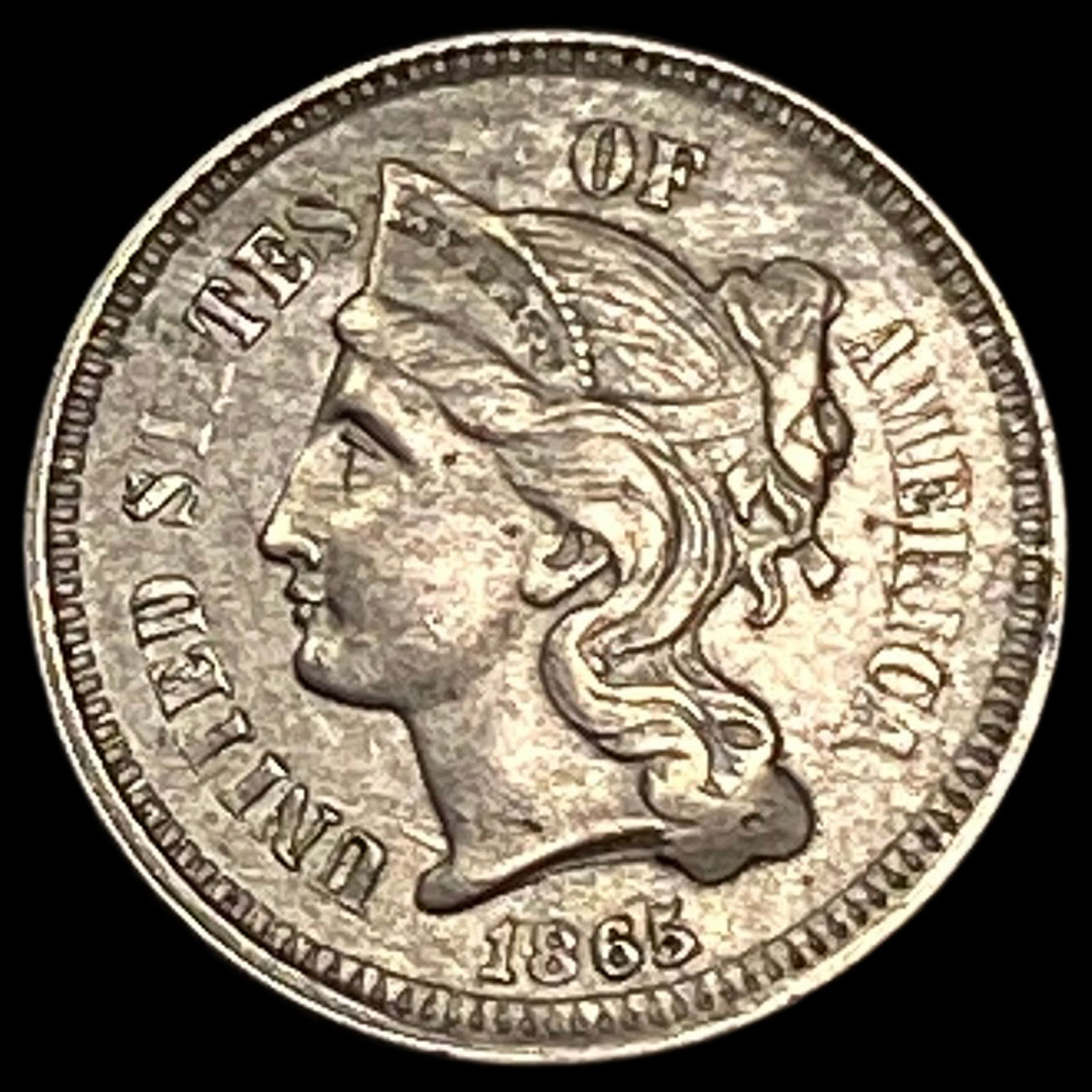 1865 Nickel Three-Cent Piece CHOICE AU (1 of 2)