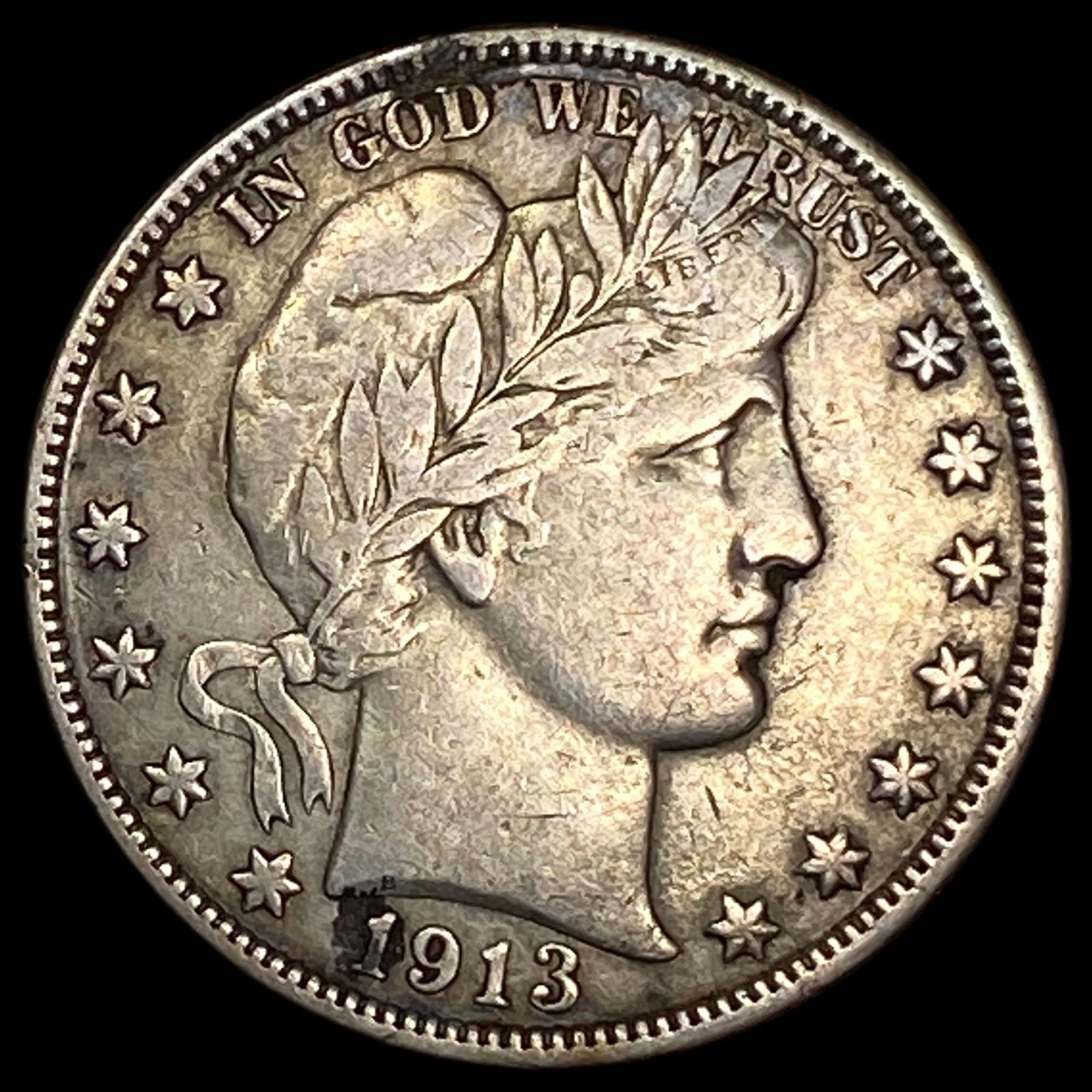1913 Silver Half Dollar Barber ABOUT UNCIRCULATED (1 of 2)