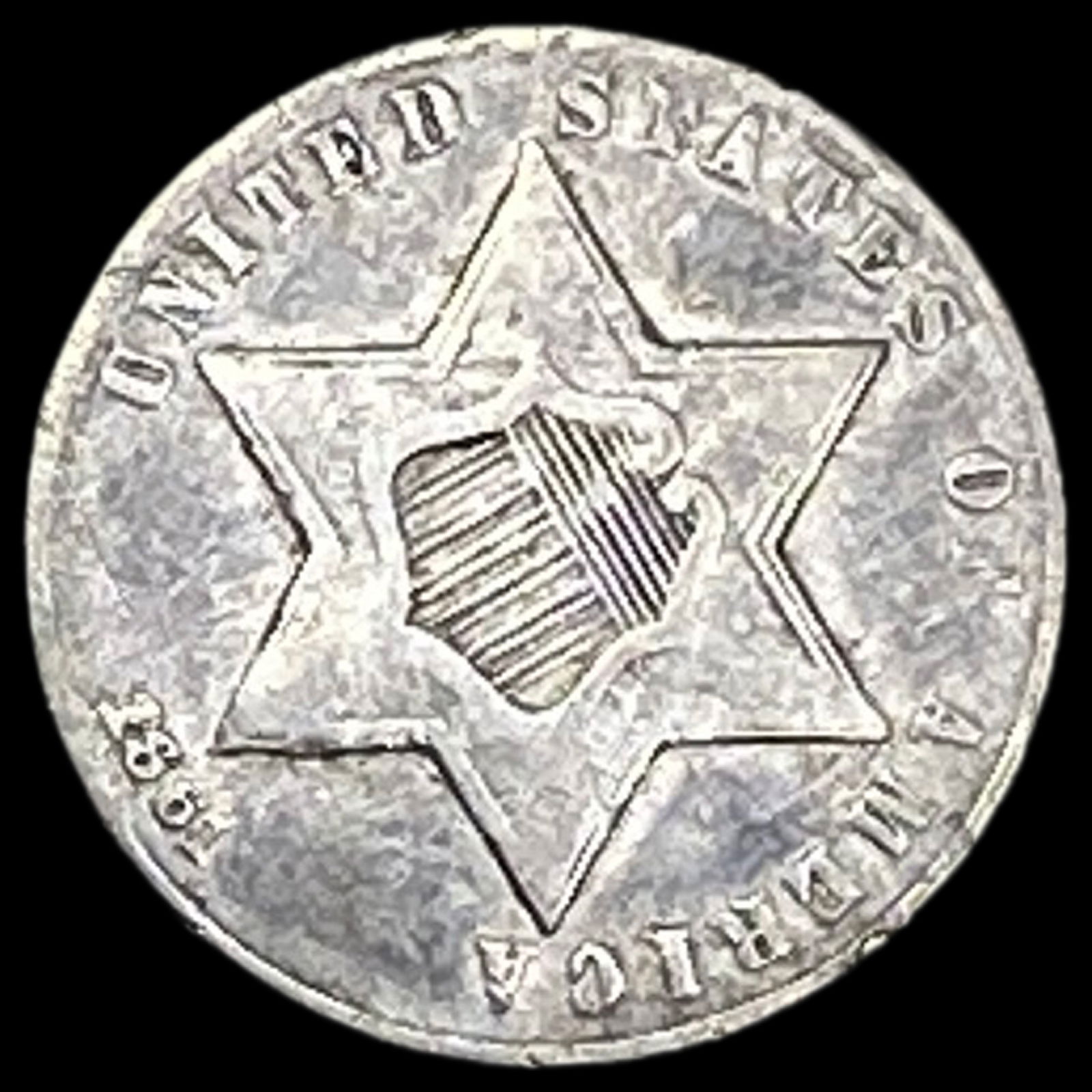 1851 Silver Three-Cent Piece NICELY CIRCULATED (1 of 2)