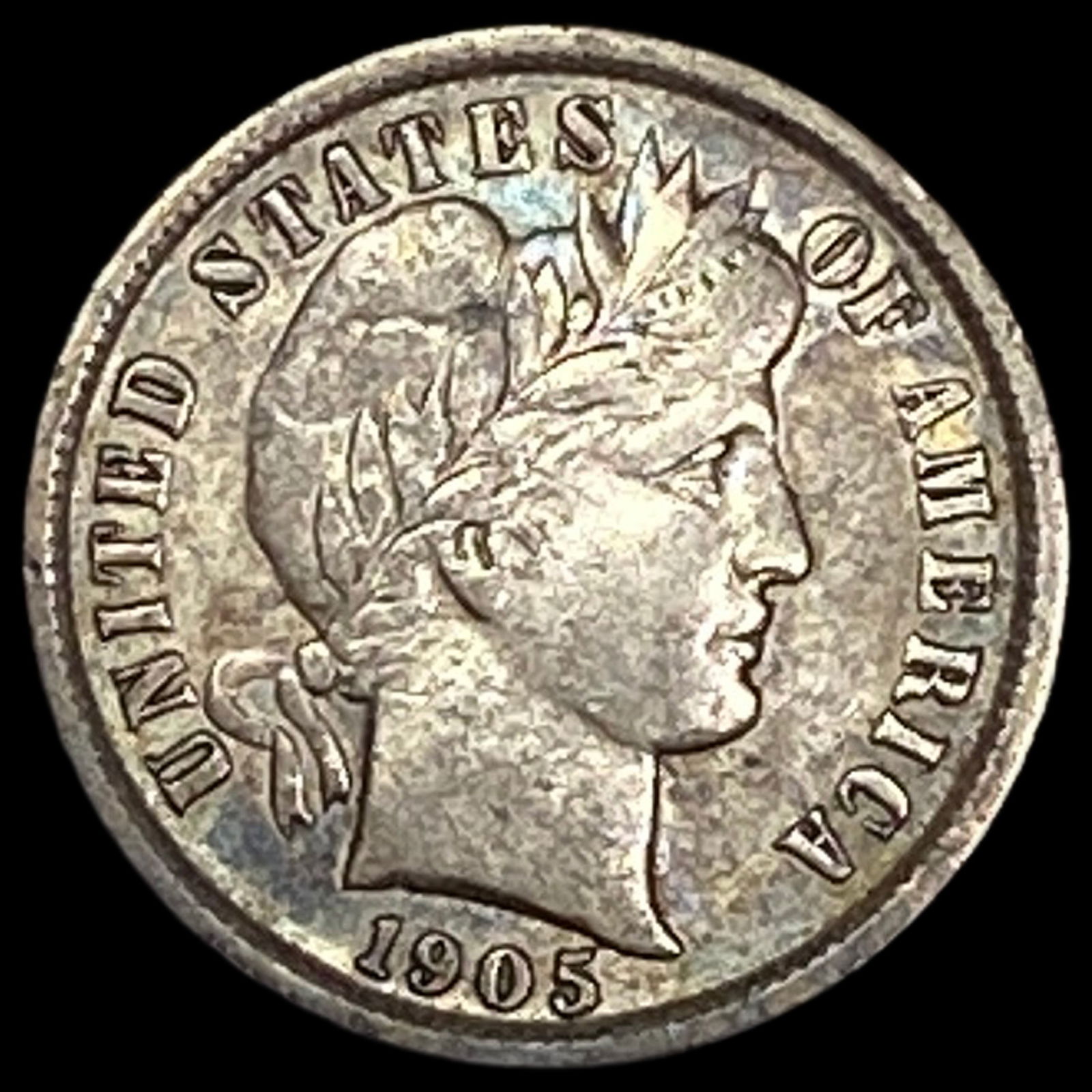 1905-O Silver Barber Dime NEARLY UNCIRCULATED (1 of 2)