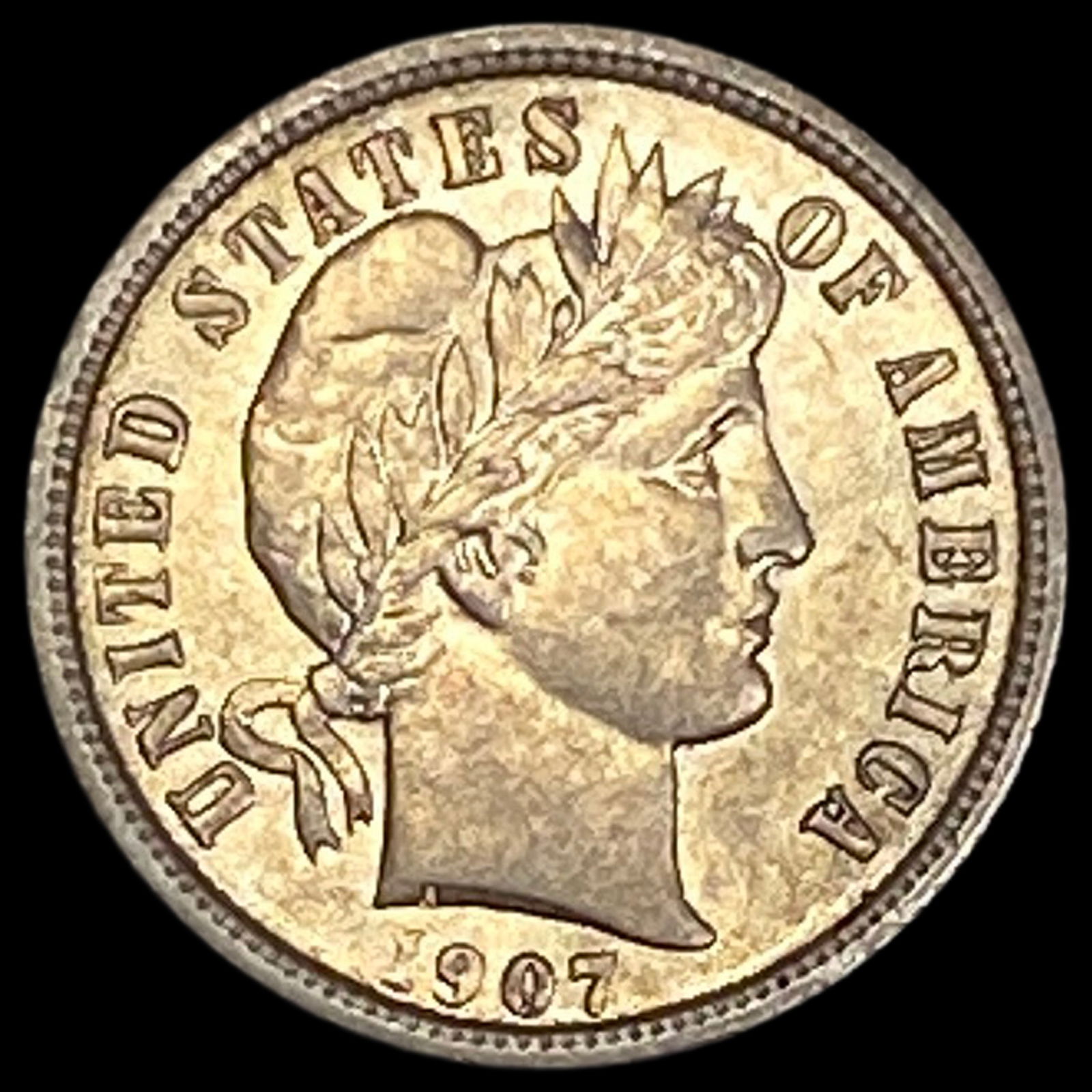 1907 Barber Dime CLOSELY UNCIRCULATED (1 of 2)
