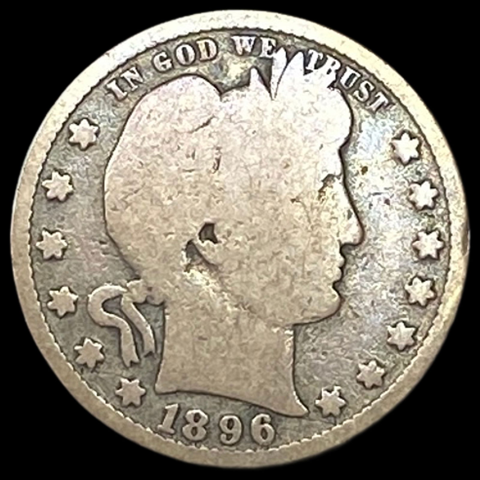 1896 Silver Barber Quarter NICELY CIRCULATED (1 of 2)