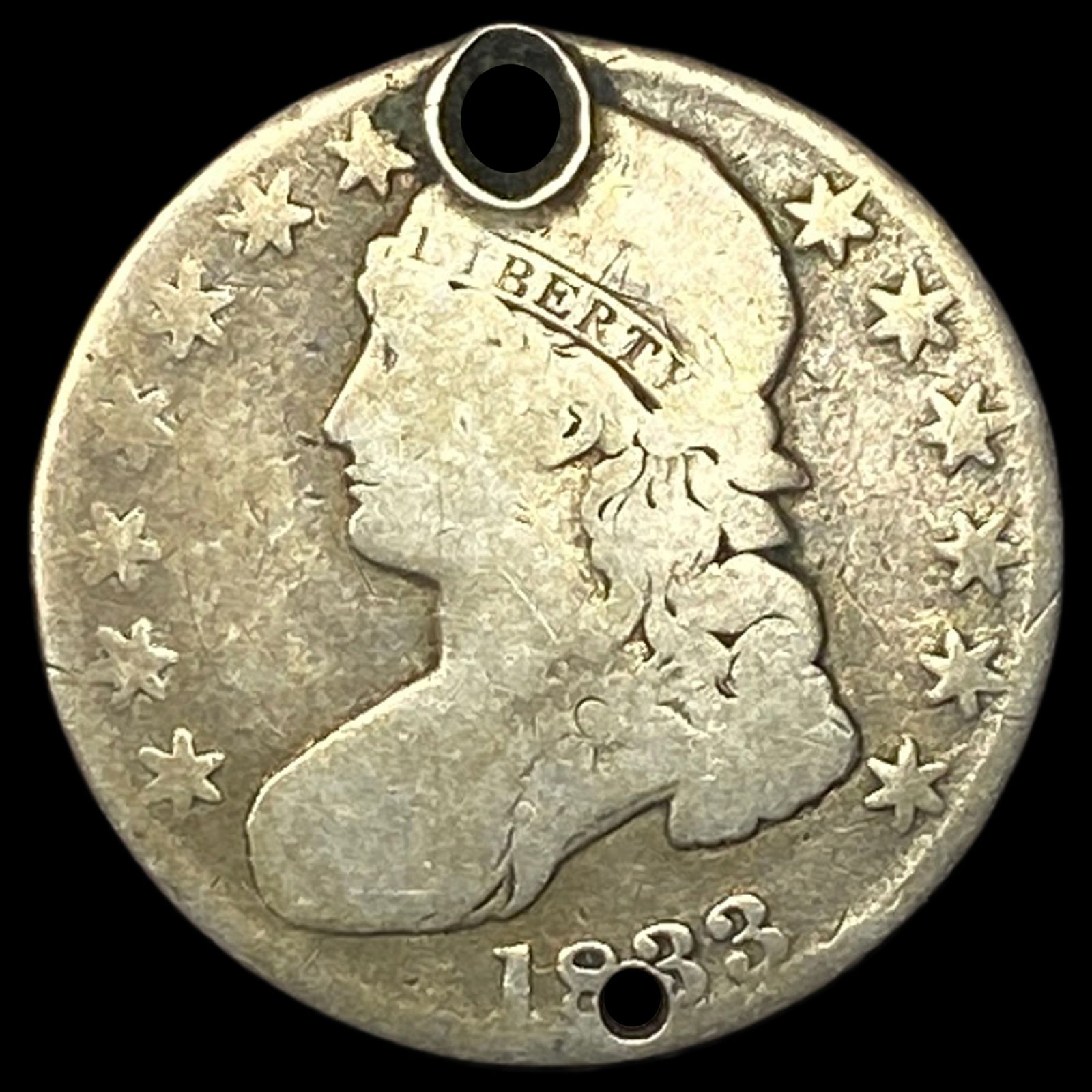 1823 Capped Bust Dime (holed). HIGH GRADE (1 of 2)