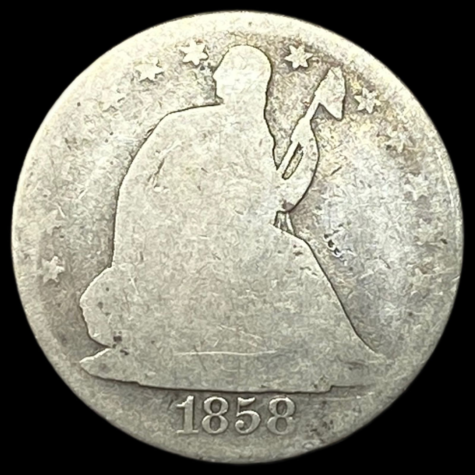 1858 Seated Liberty Half Dollar NICELY CIRCULATED (1 of 2)