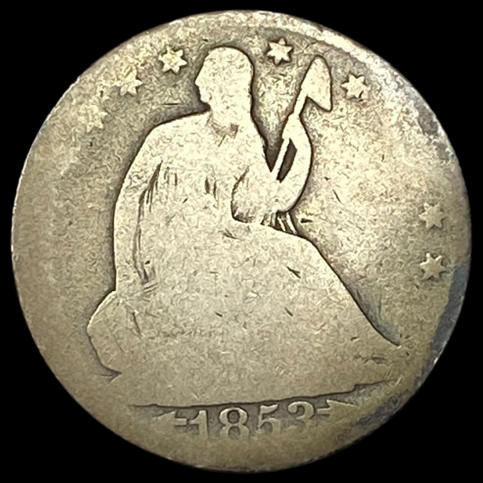 1853 Arrows Seated Liberty Half Dollar NICELY CIRCULATED (1 of 2)