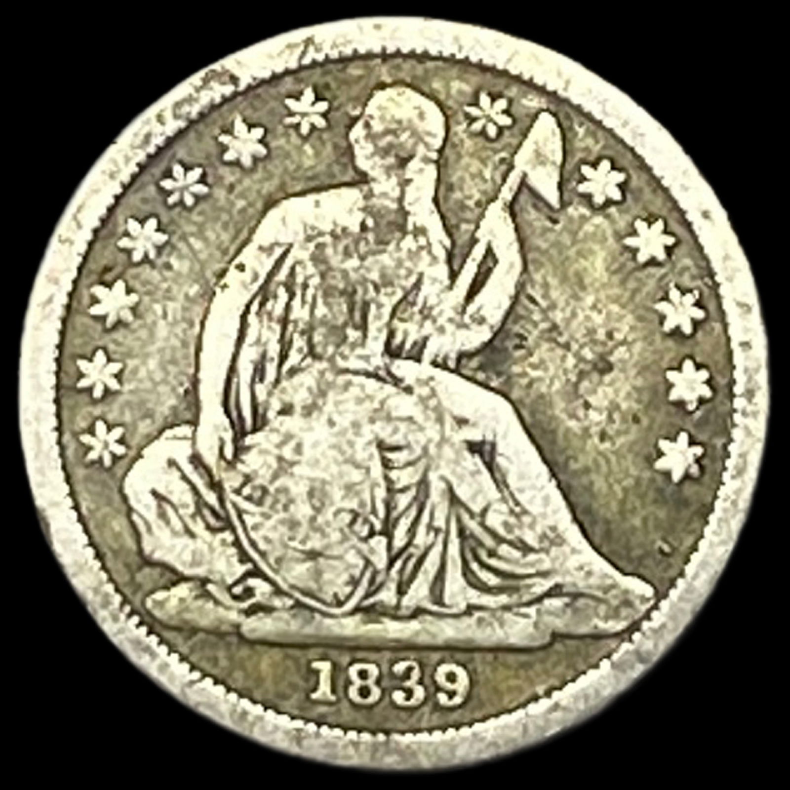 1839 Seated Liberty Dime LIGHTLY CIRCULATED (1 of 2)
