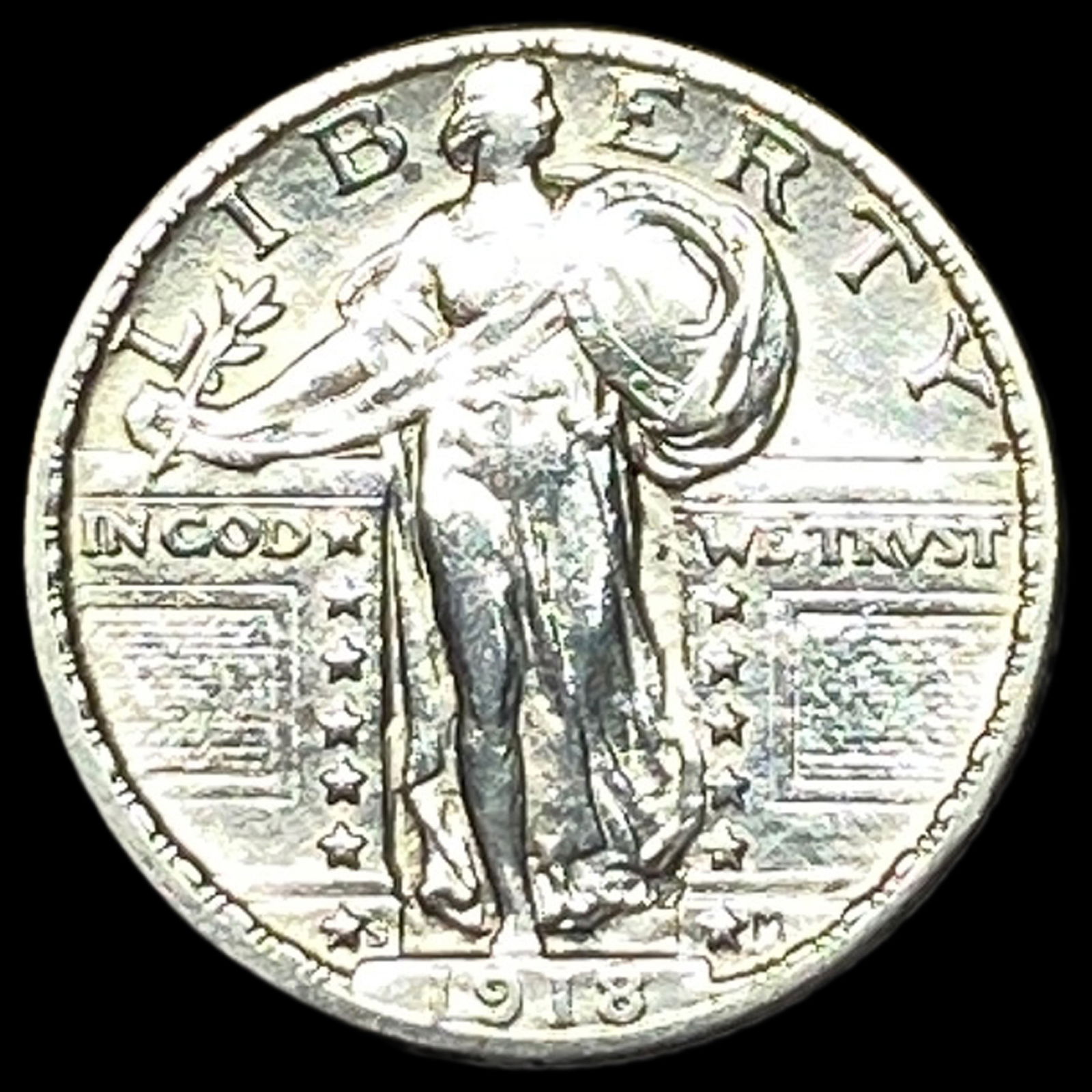 1918-S Silver Standing Liberty Quarter CLOSELY UNCIRCULATED (1 of 2)