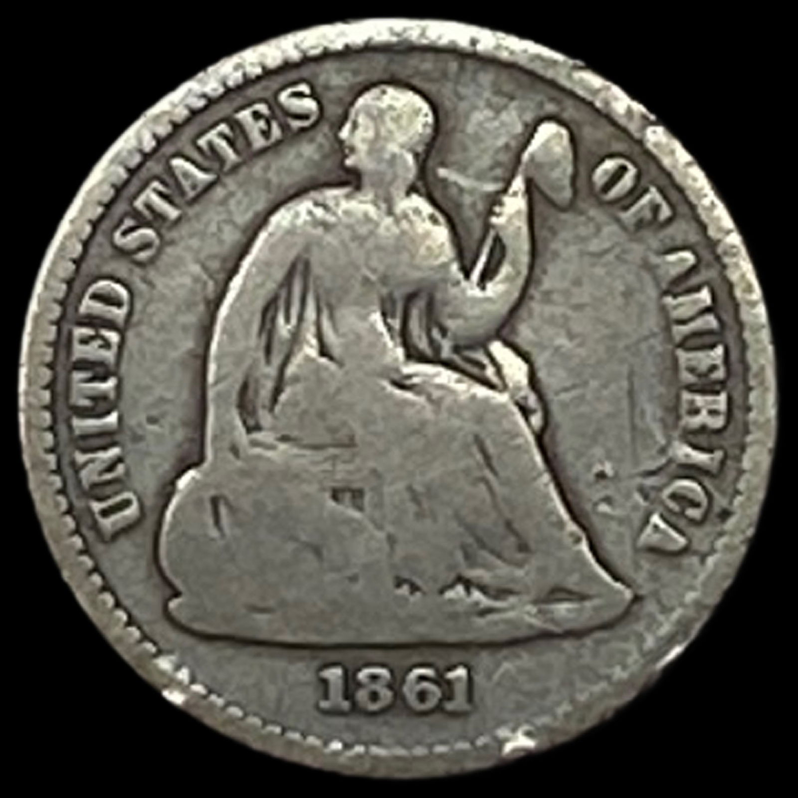 1861 Silver Half Dime NICELY CIRCULATED (1 of 2)