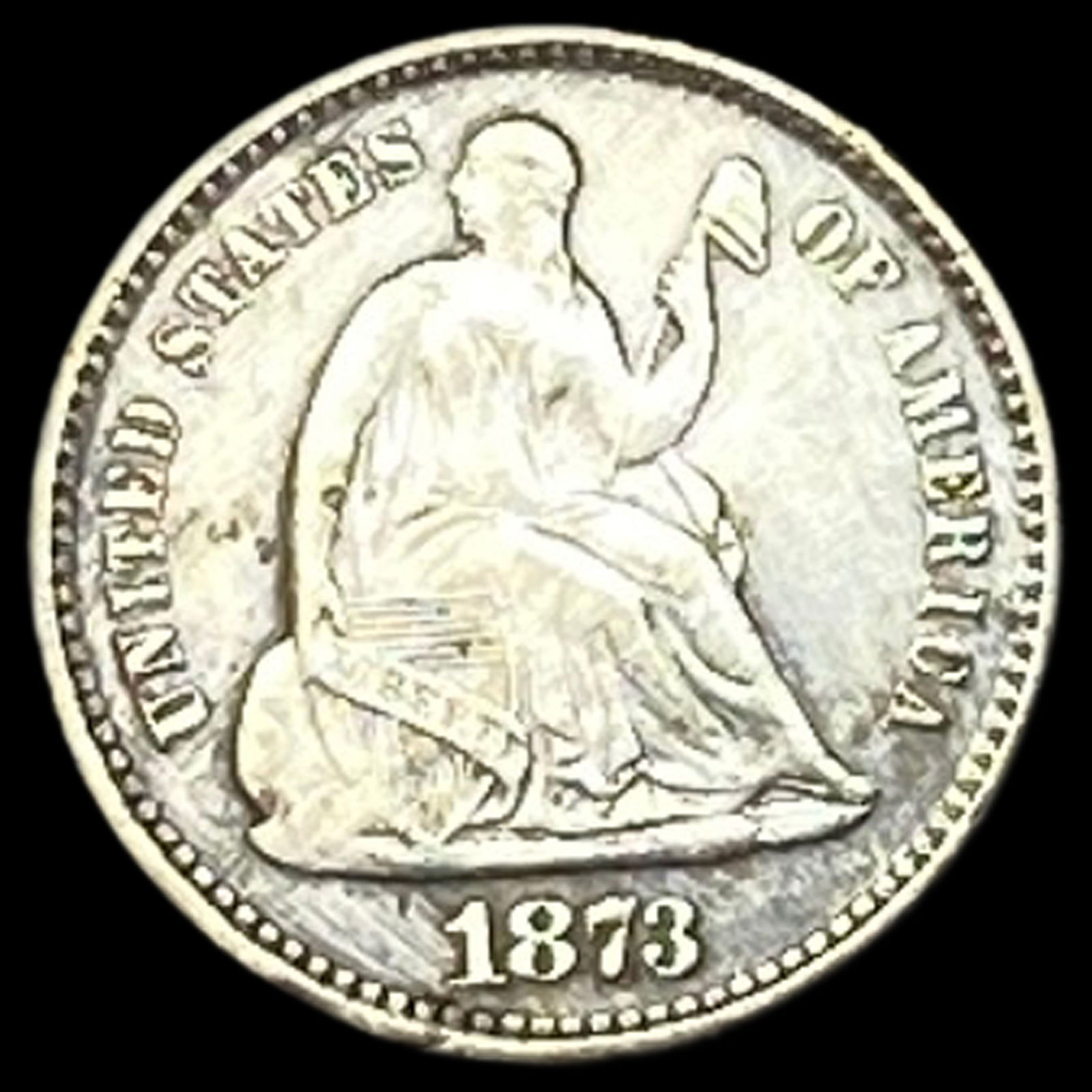 1873-S Silver Half Dime HIGH GRADE (1 of 2)