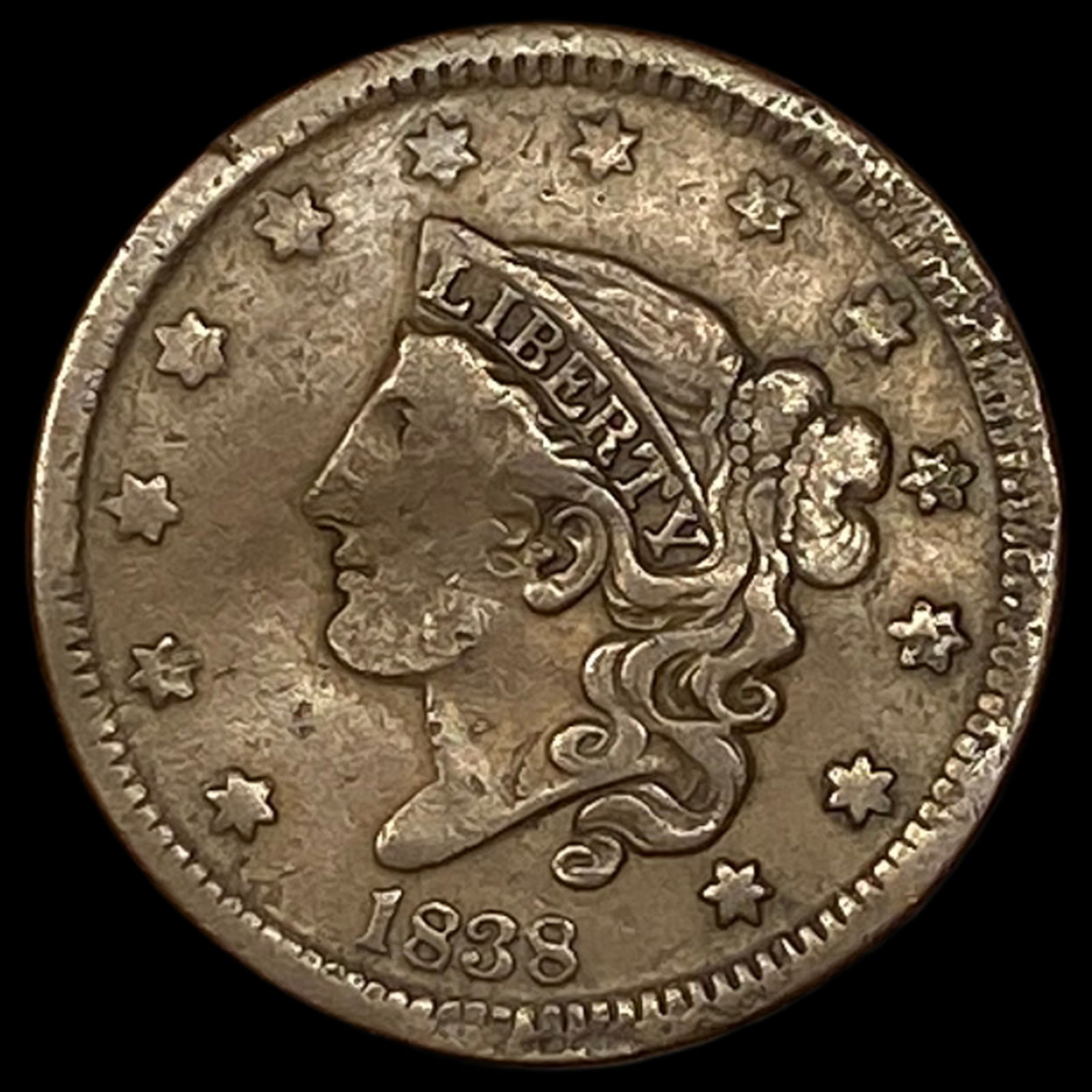 1838 Braided Hair Large Cent HIGH GRADE (1 of 2)