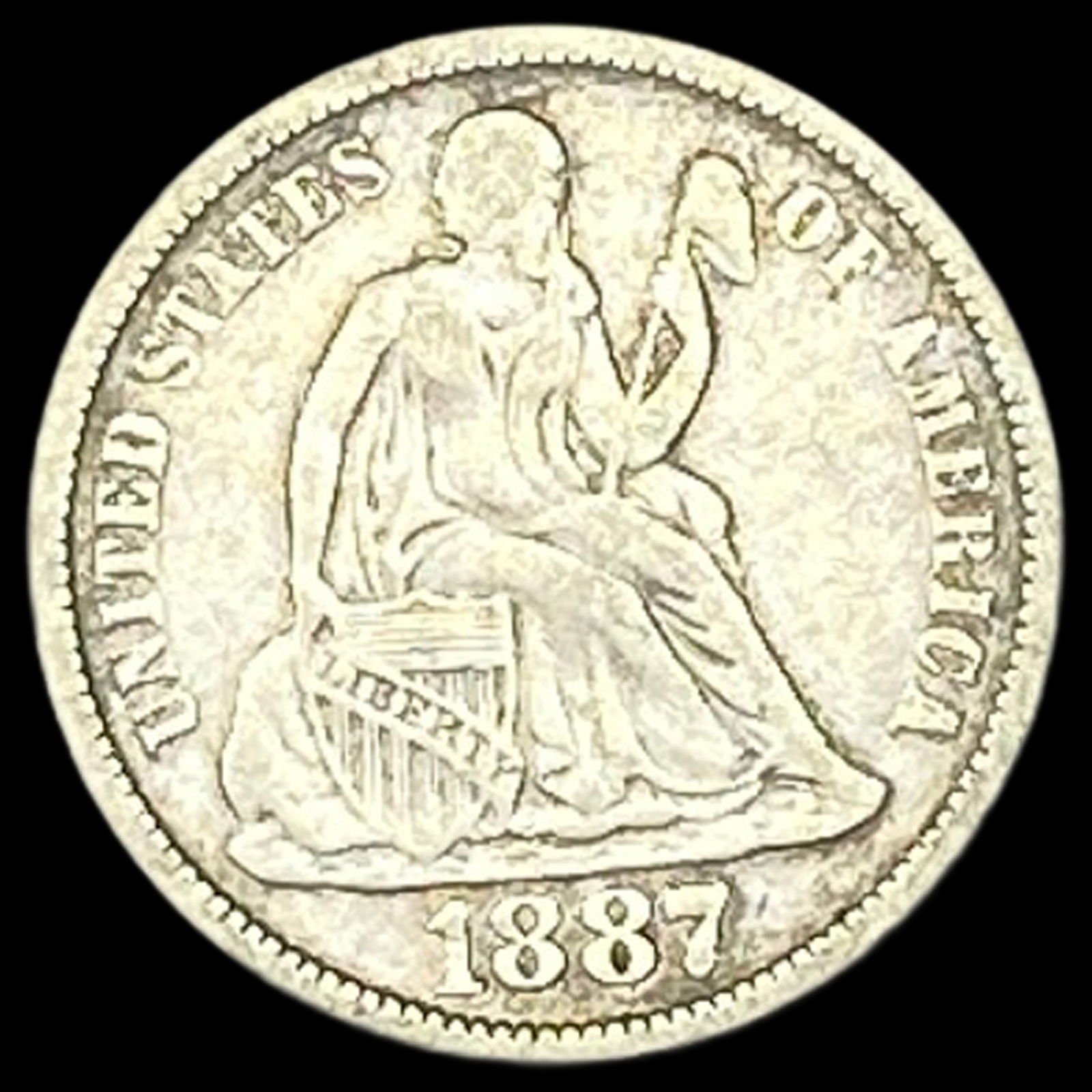 1887 Seated Liberty Dime NICELY CIRCULATED (1 of 2)