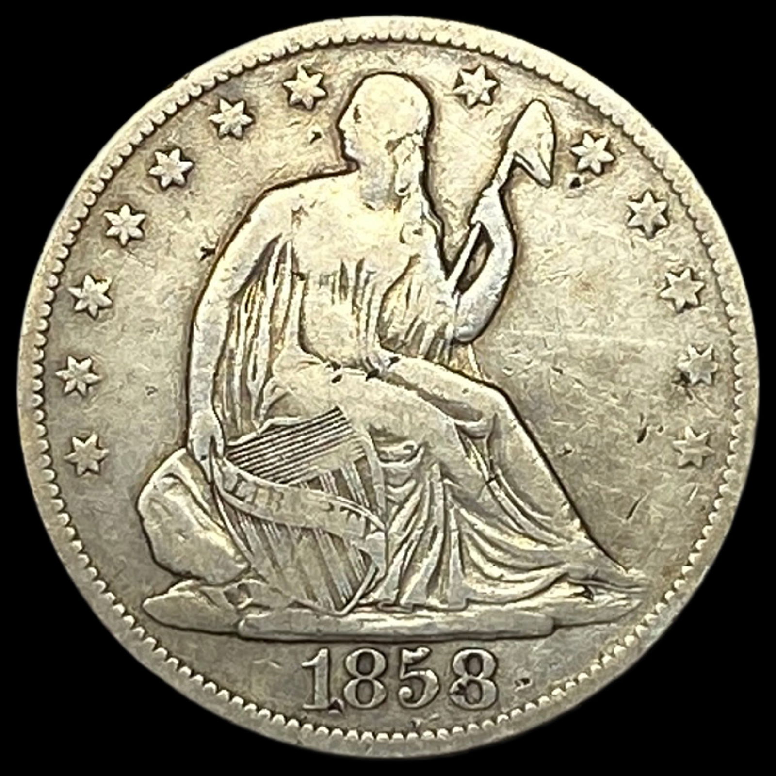 1858-O Silver Half Dollar NICELY CIRCULATED (1 of 2)