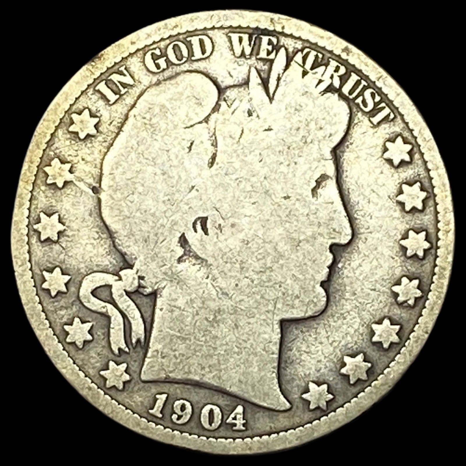 1904-O Silver Barber Half Dollar NICELY CIRCULATED (1 of 2)