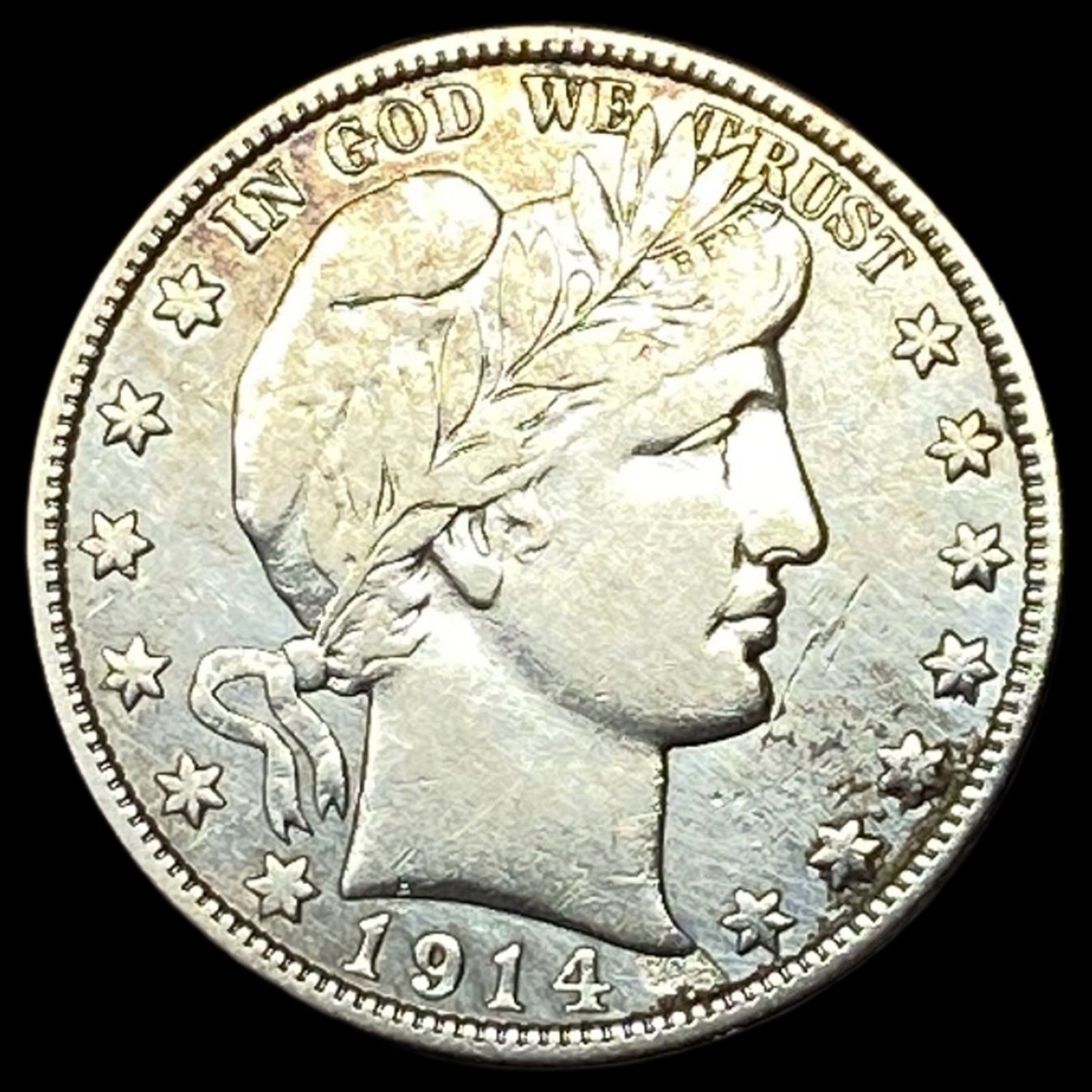 1914 Silver Half Dollar (Barber) LIGHTLY CIRCULATED (1 of 2)