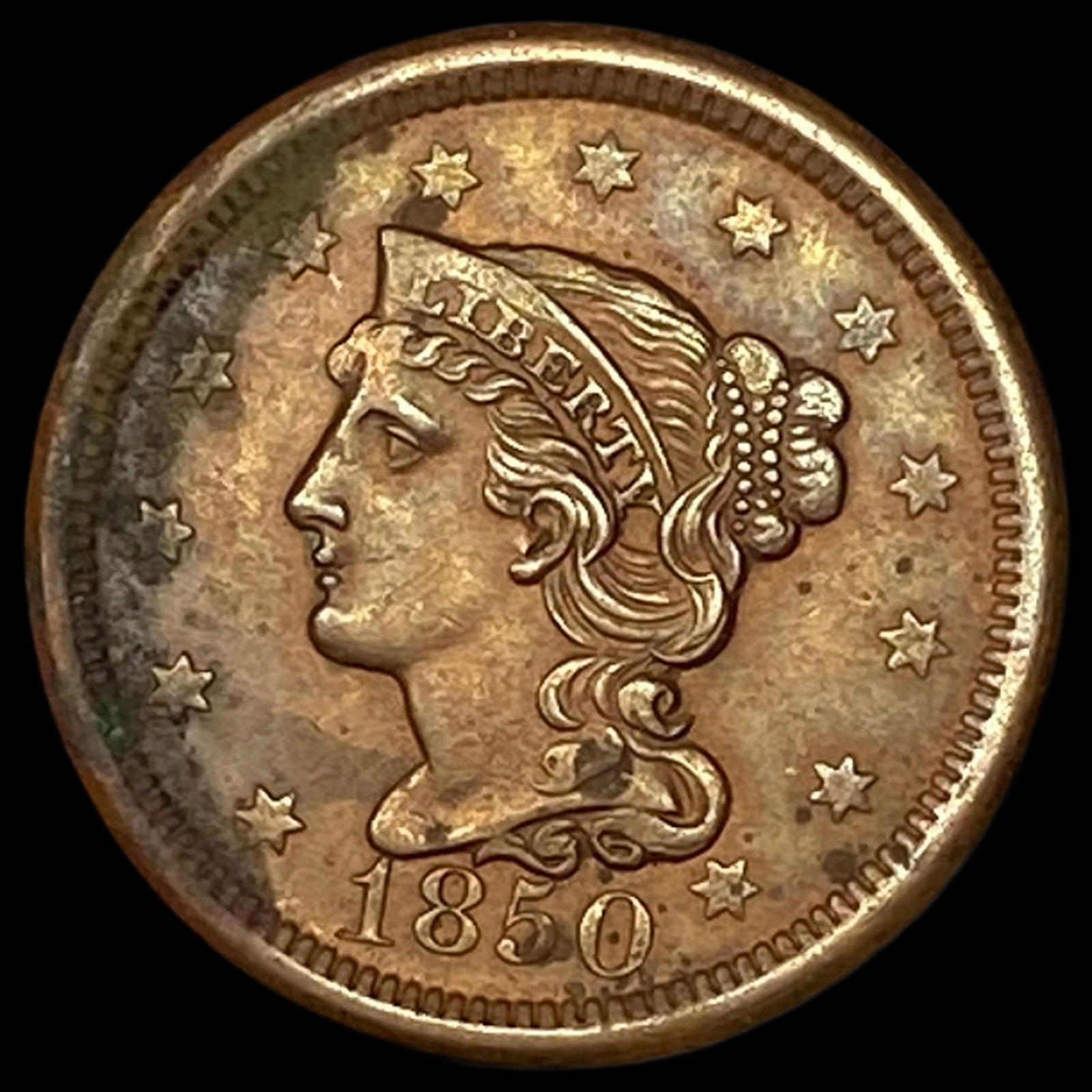 1850 Braided Hair Large Cent UNCIRCULATED (1 of 2)