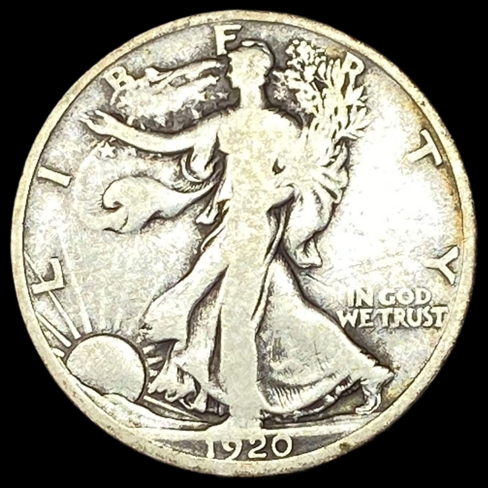 1920-D Silver Walking Liberty Half Dollar NICELY CIRCULATED (1 of 2)