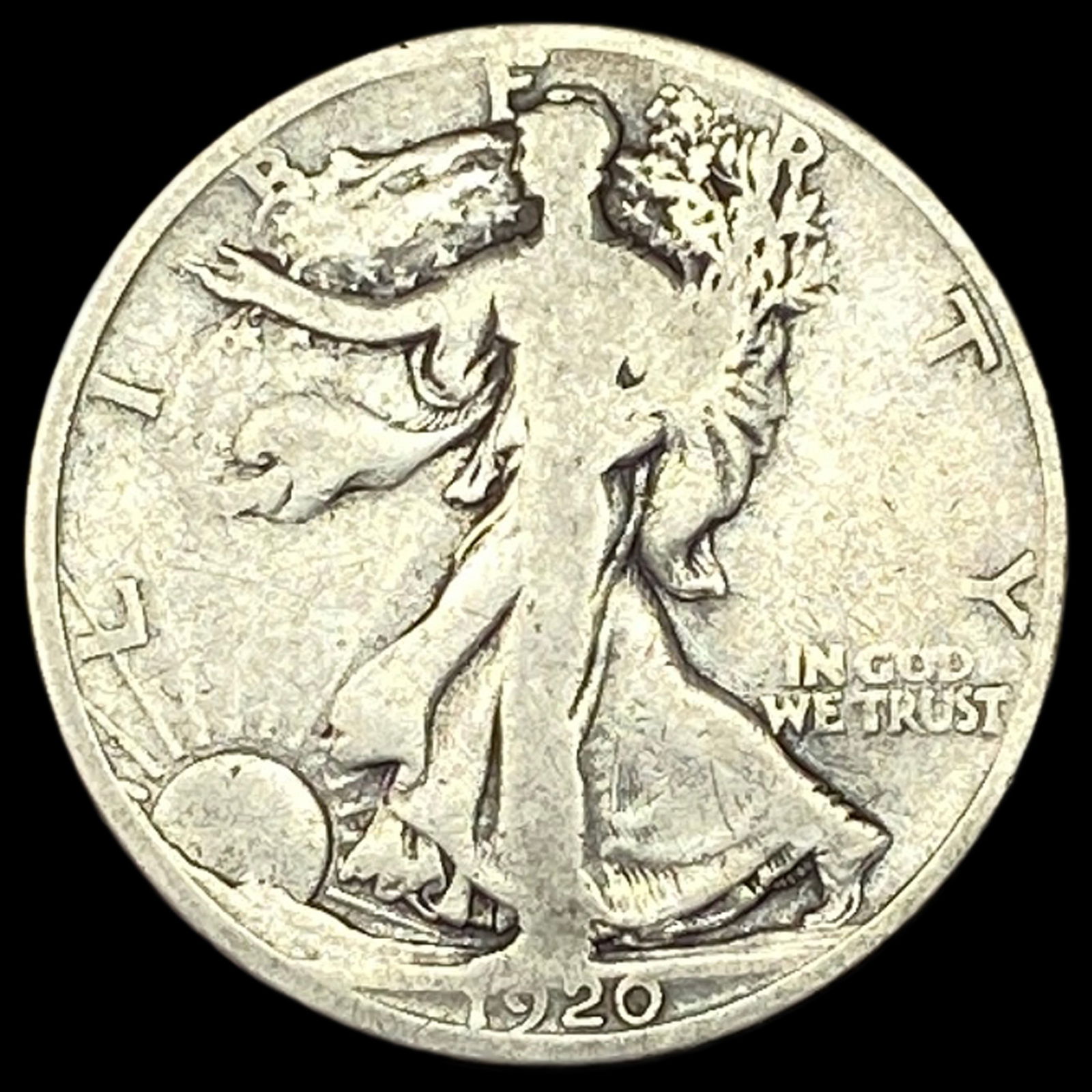 1920-S Silver Walking Liberty Half Dollar NICELY CIRCULATED (1 of 2)