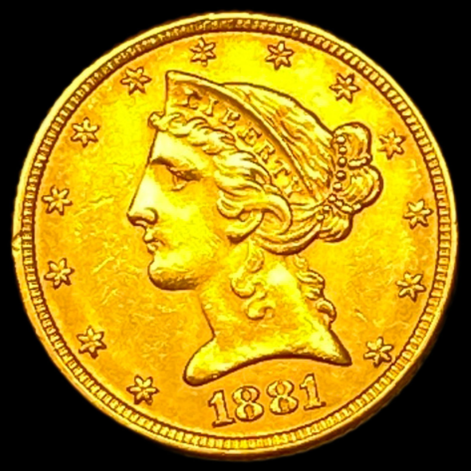 1881 Liberty Head Half Eagle $5 Gold UNCIRCULATED (1 of 2)
