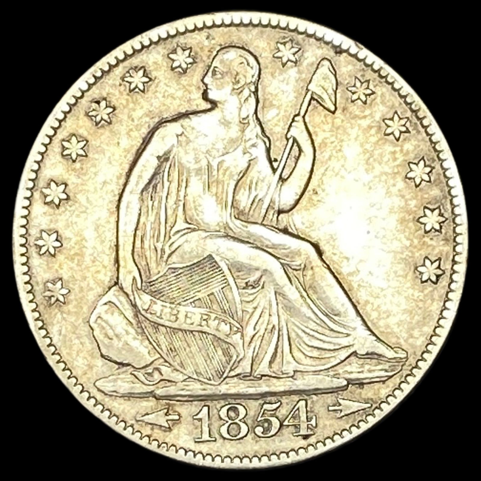 1854-O Silver Half Dollar ABOUT UNCIRCULATED (1 of 2)