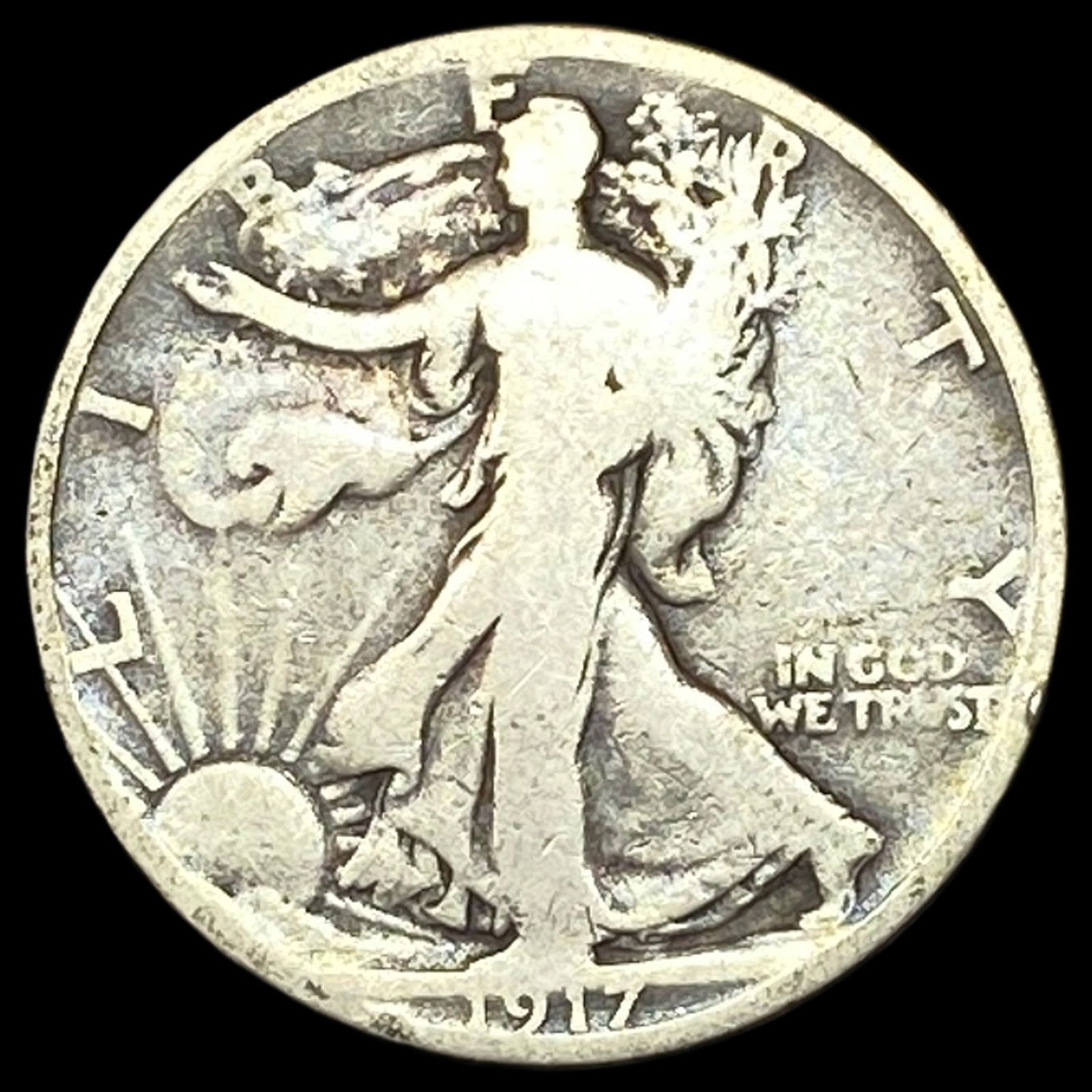 1917-S Silver Walking Liberty Half Dollar HIGH GRADE (1 of 2)