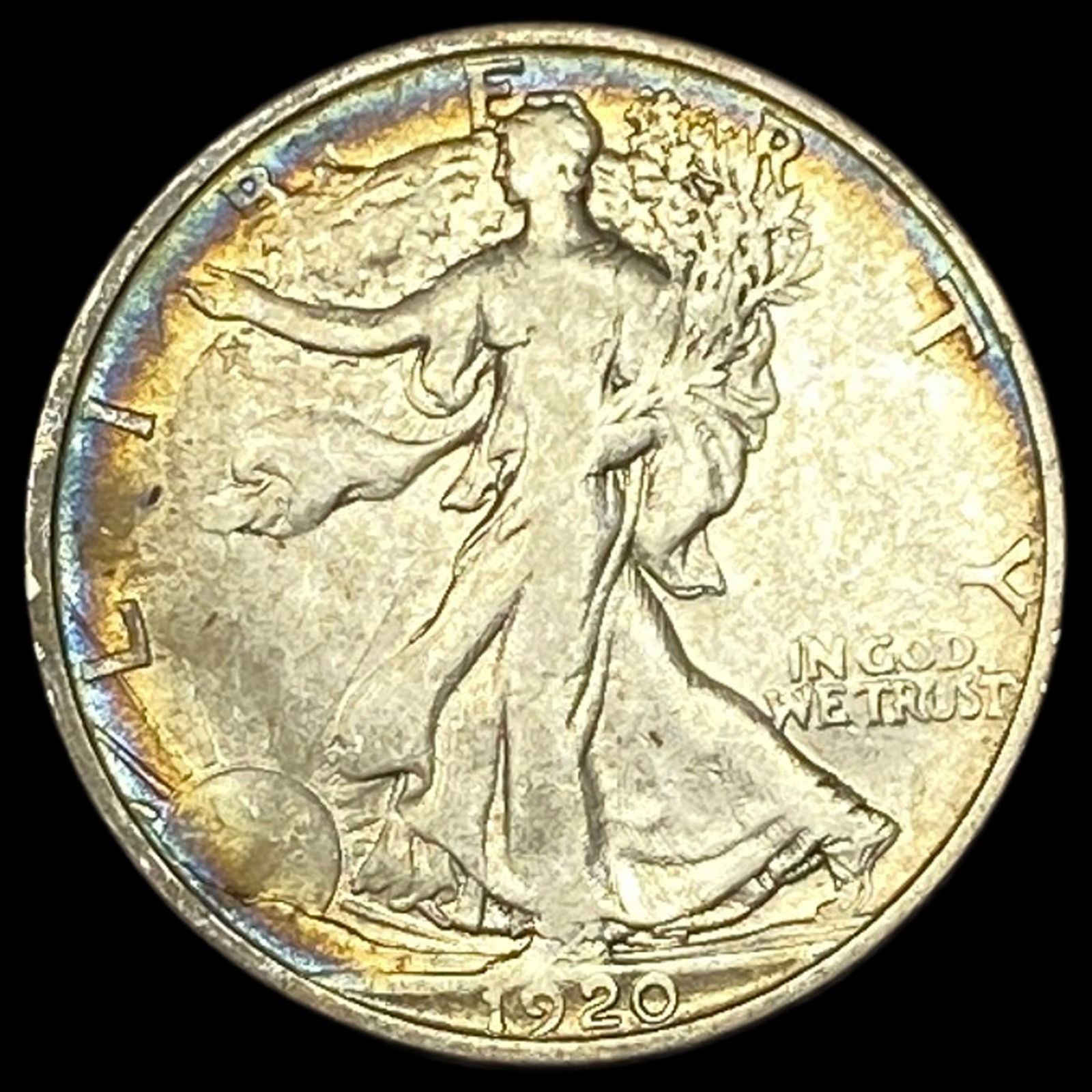 1920 Silver Half Dollar Walking Liberty LIGHTLY CIRCULATED: 1920 Silver Half Dollar Walking Liberty LIGHTLY CIRCULATED