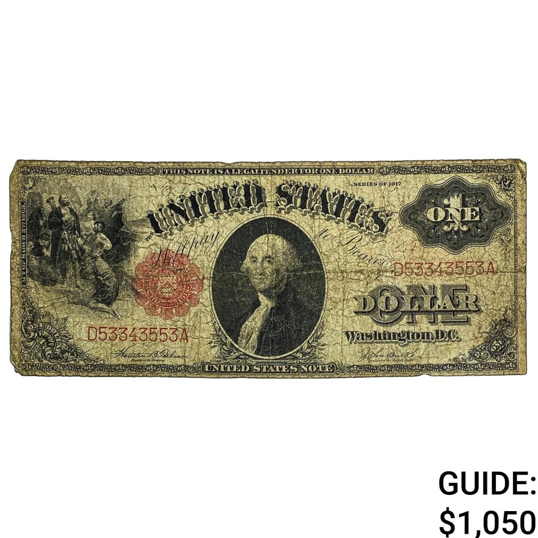 1917 $1 US Large Note - Red Seal (1 of 2)