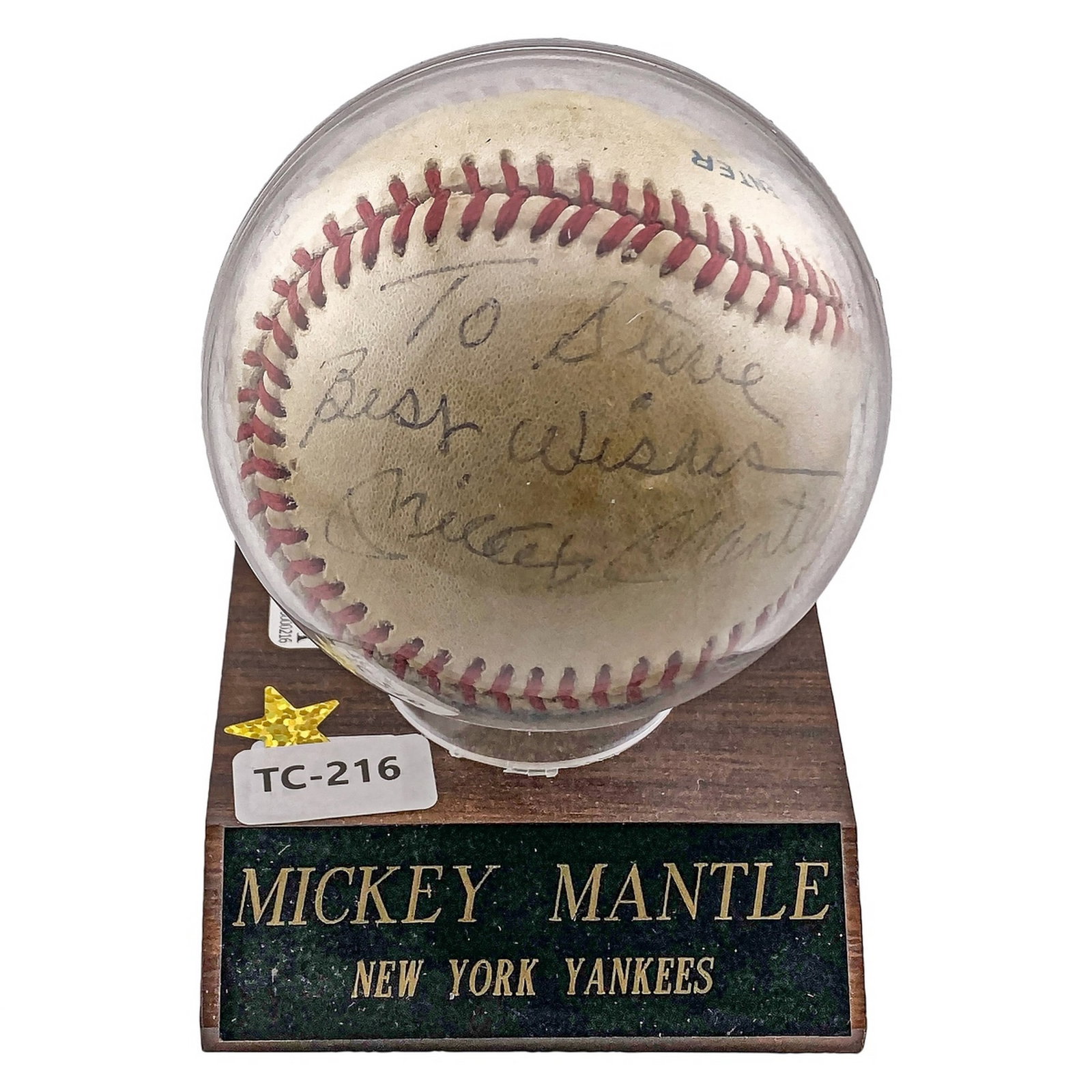Mickey Mantle-Yankees Signed Baseball (1 of 5)